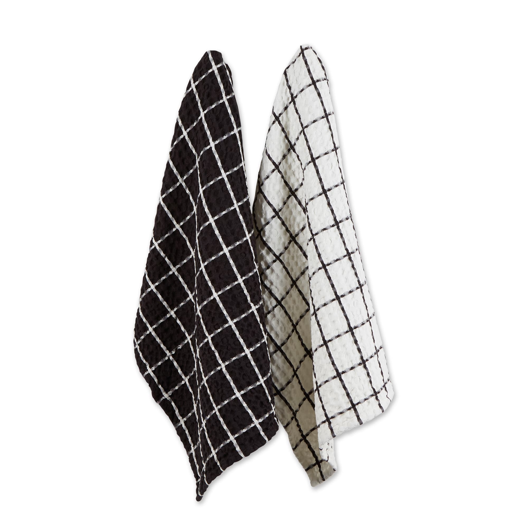 DII® Windowpane Oversized Washed Waffle Dishtowels