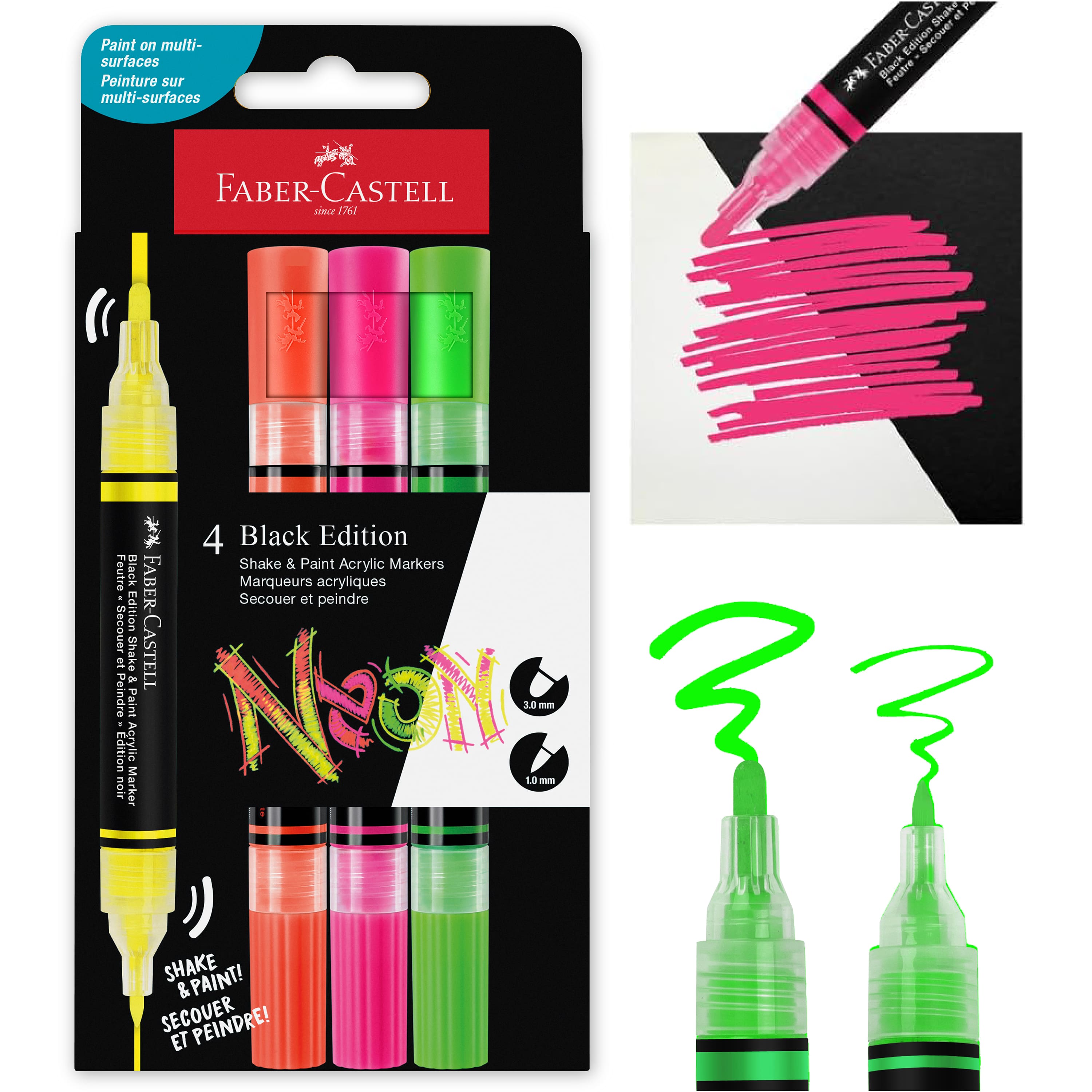 Faber-Castell® Black Edition Neon Shake & Paint Acrylic Markers