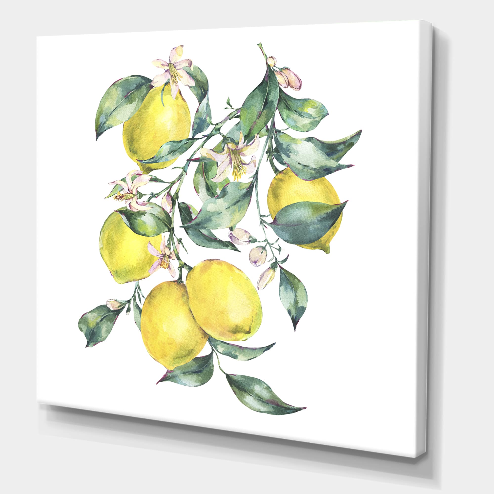 Designart - Branch of Yellow Lemons and Leaves I