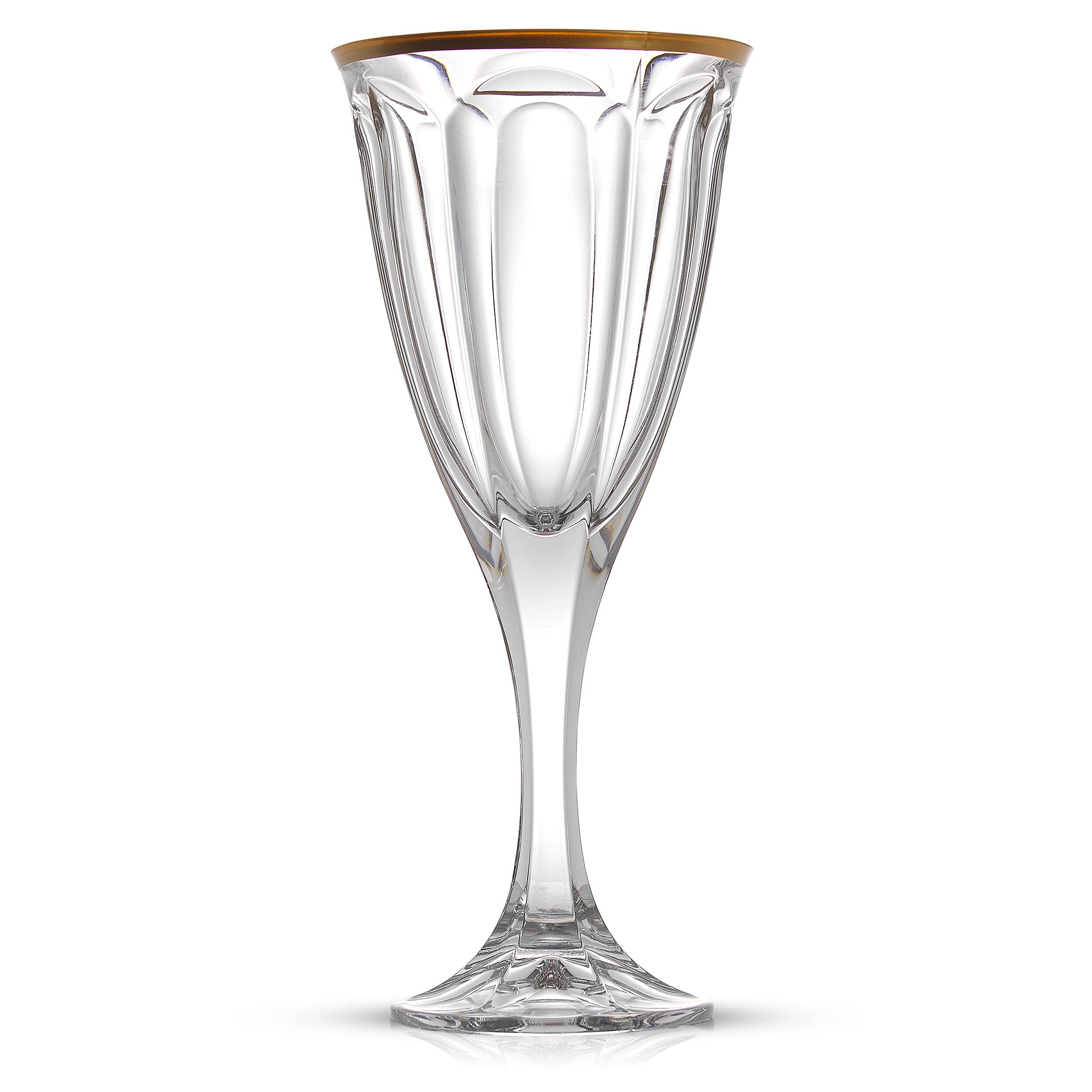 JoyJolt® 8oz. Gold Rimmed Windsor Crystal Red Wine Glasses, 2ct.