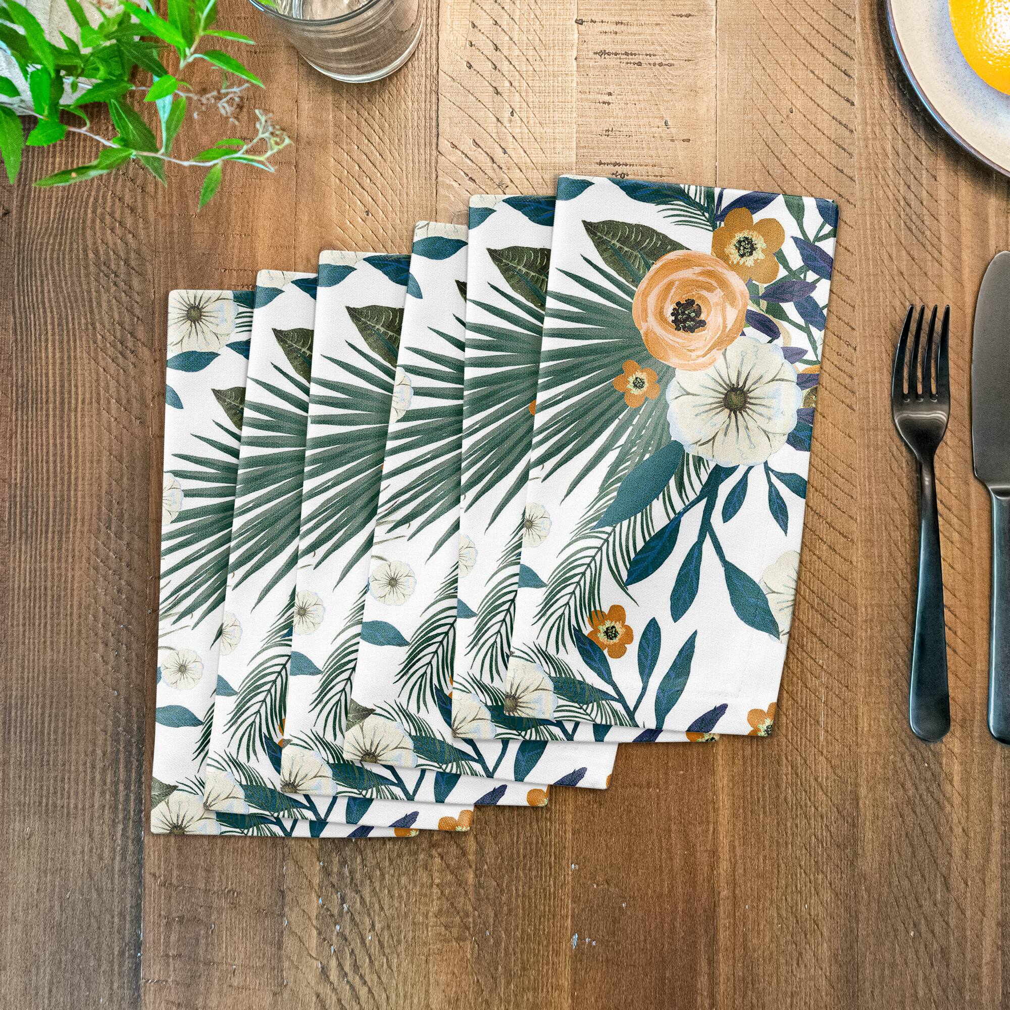 Tropical Floral Cotton Twill Napkin