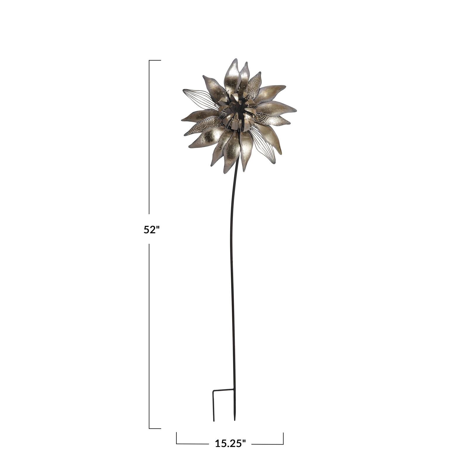 Hello Honey® 52" Brushed Gold Metal Flower Stake