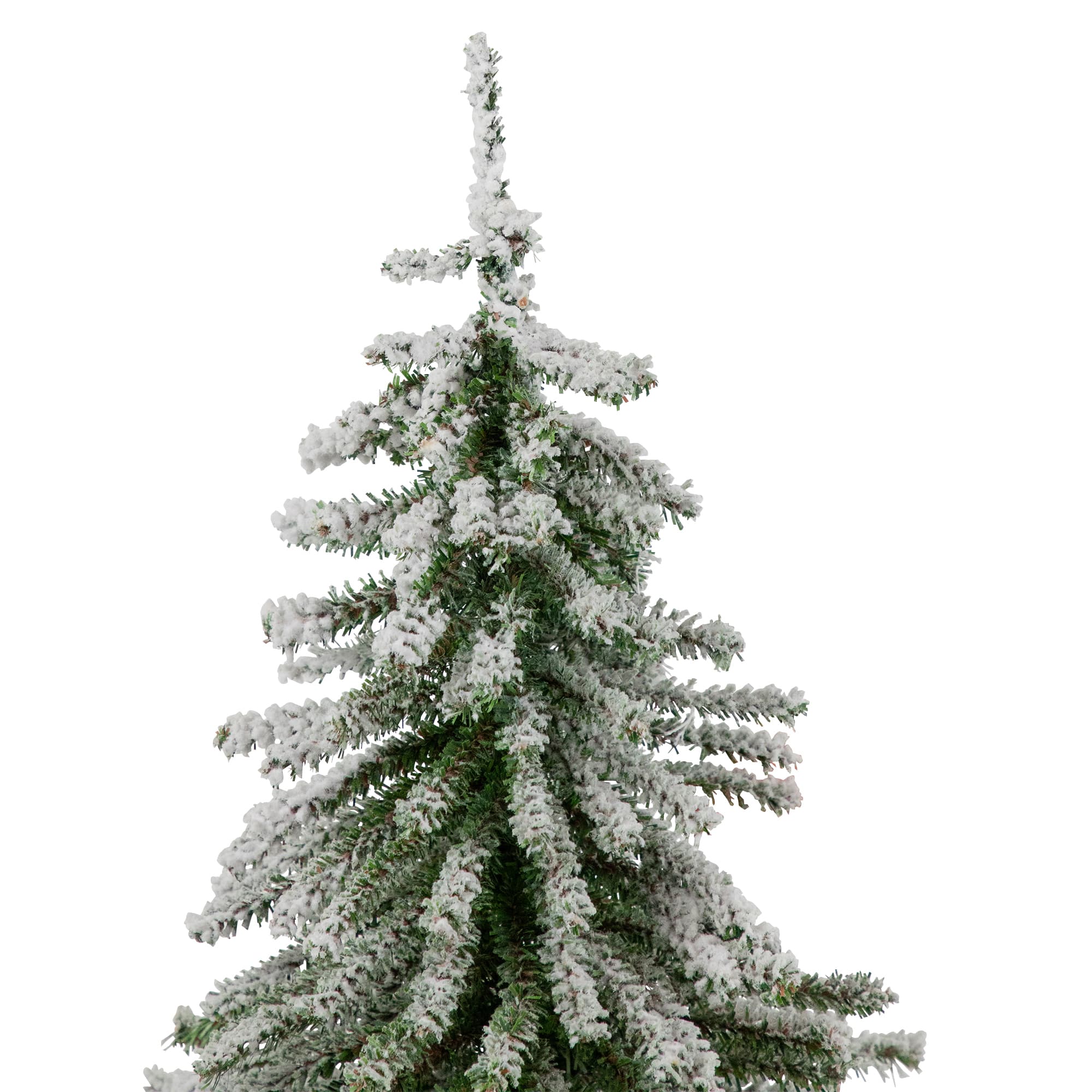 18" Unlit Flocked Downswept Mini Village Pine Artificial Christmas Tree in Burlap Base