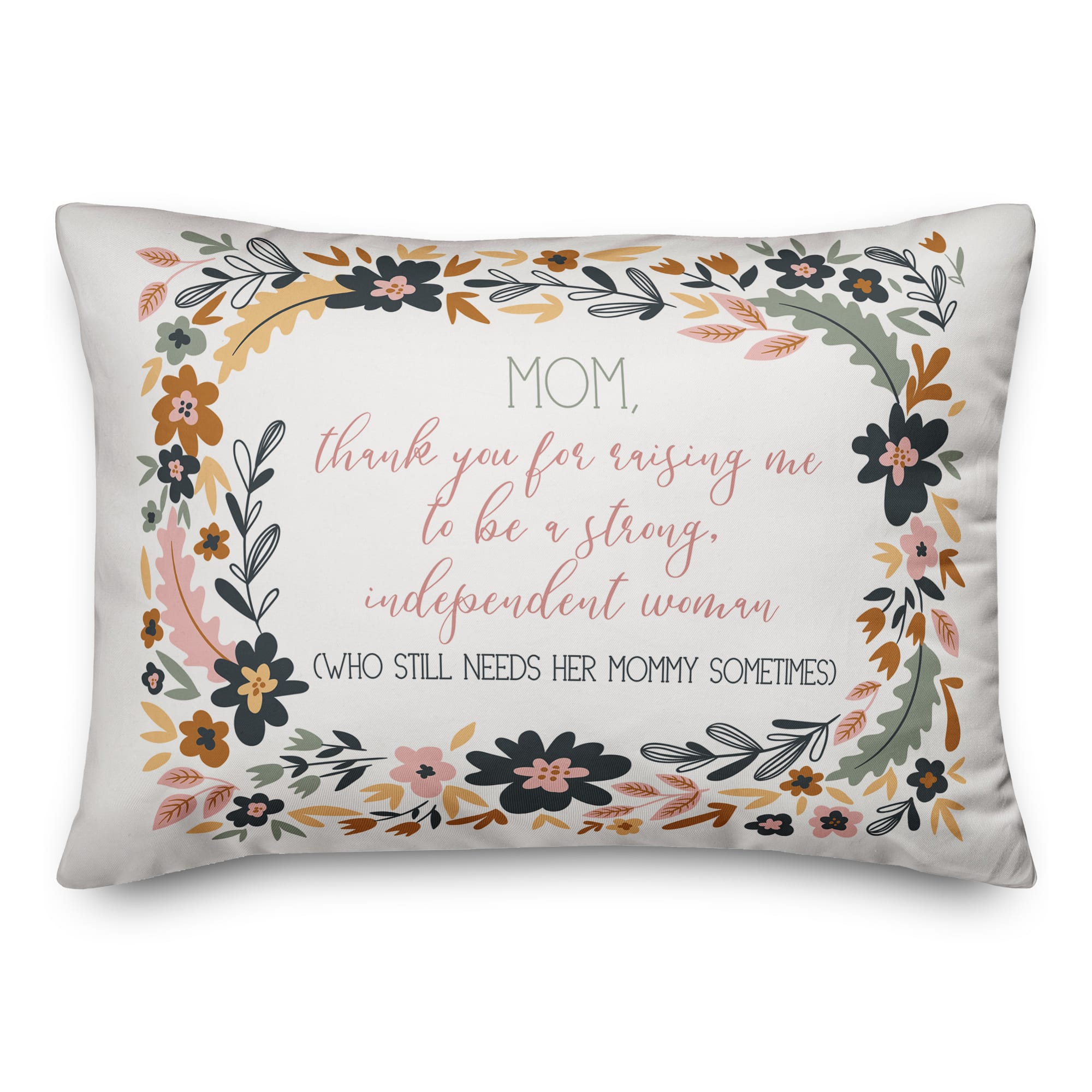 Thank You Mom Lumbar Throw Pillow