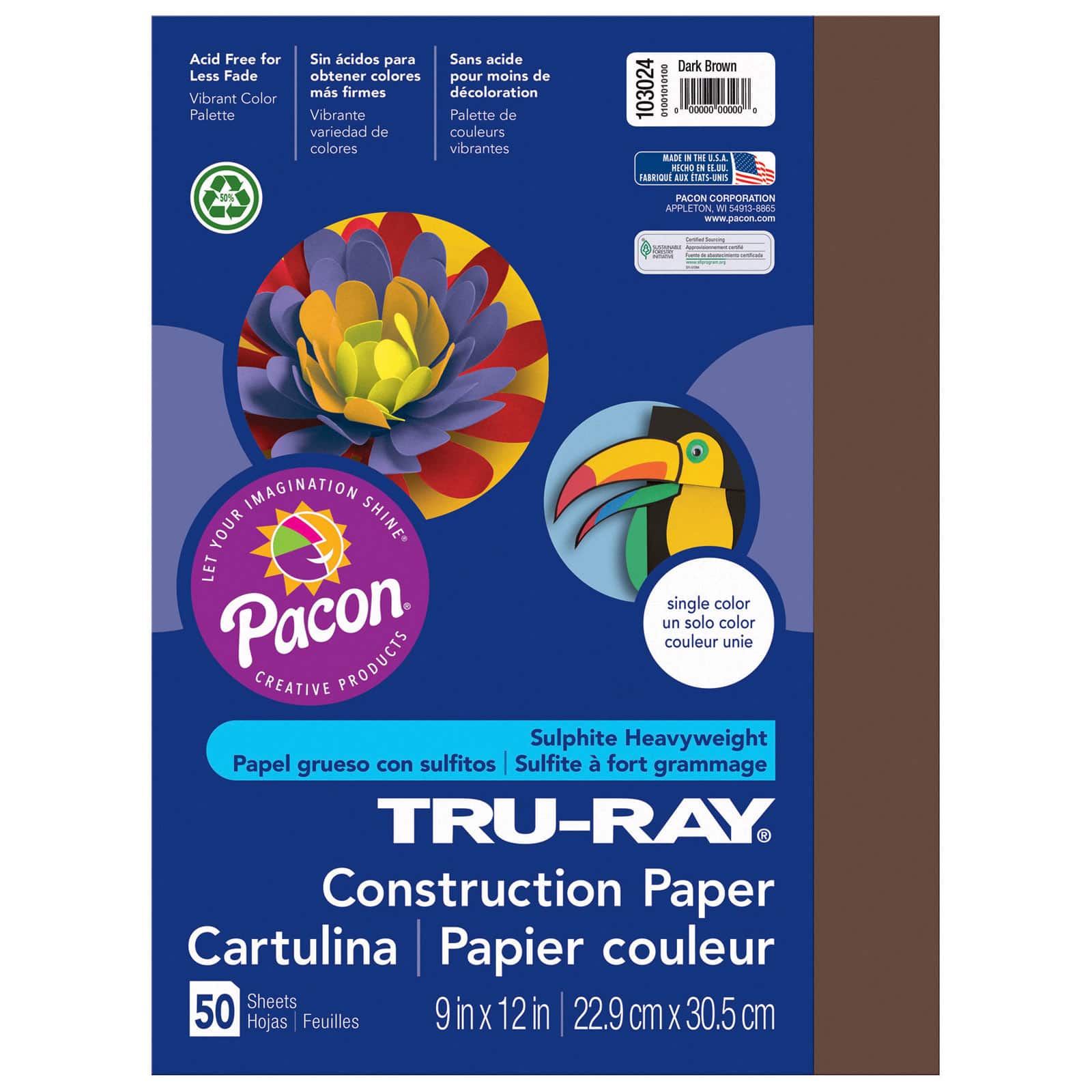 Tru-Ray® 9" x 12" Construction Paper, 5 Packs of 50 Sheets