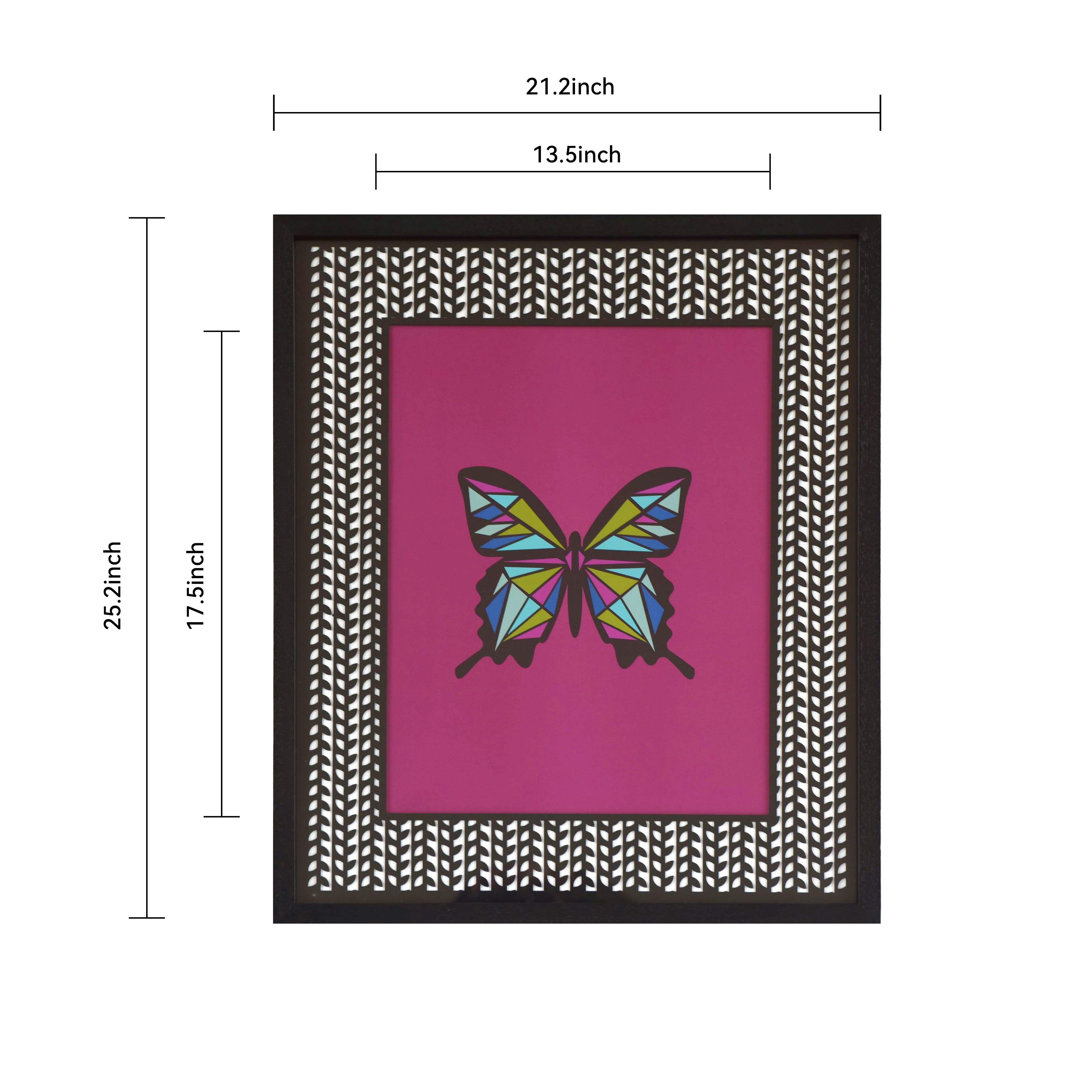 Jonathan Adler x Michaels 14" x 18" Black & White Leaf Herringbone Matted Wood Wall Frame