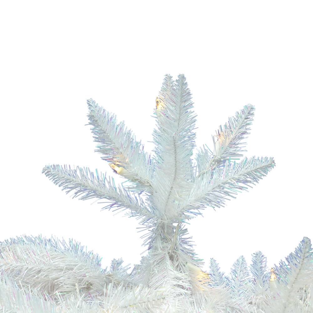 6ft. Pre-Lit Sparkle White Spruce Artificial Christmas Tree, Warm White LED Lights
