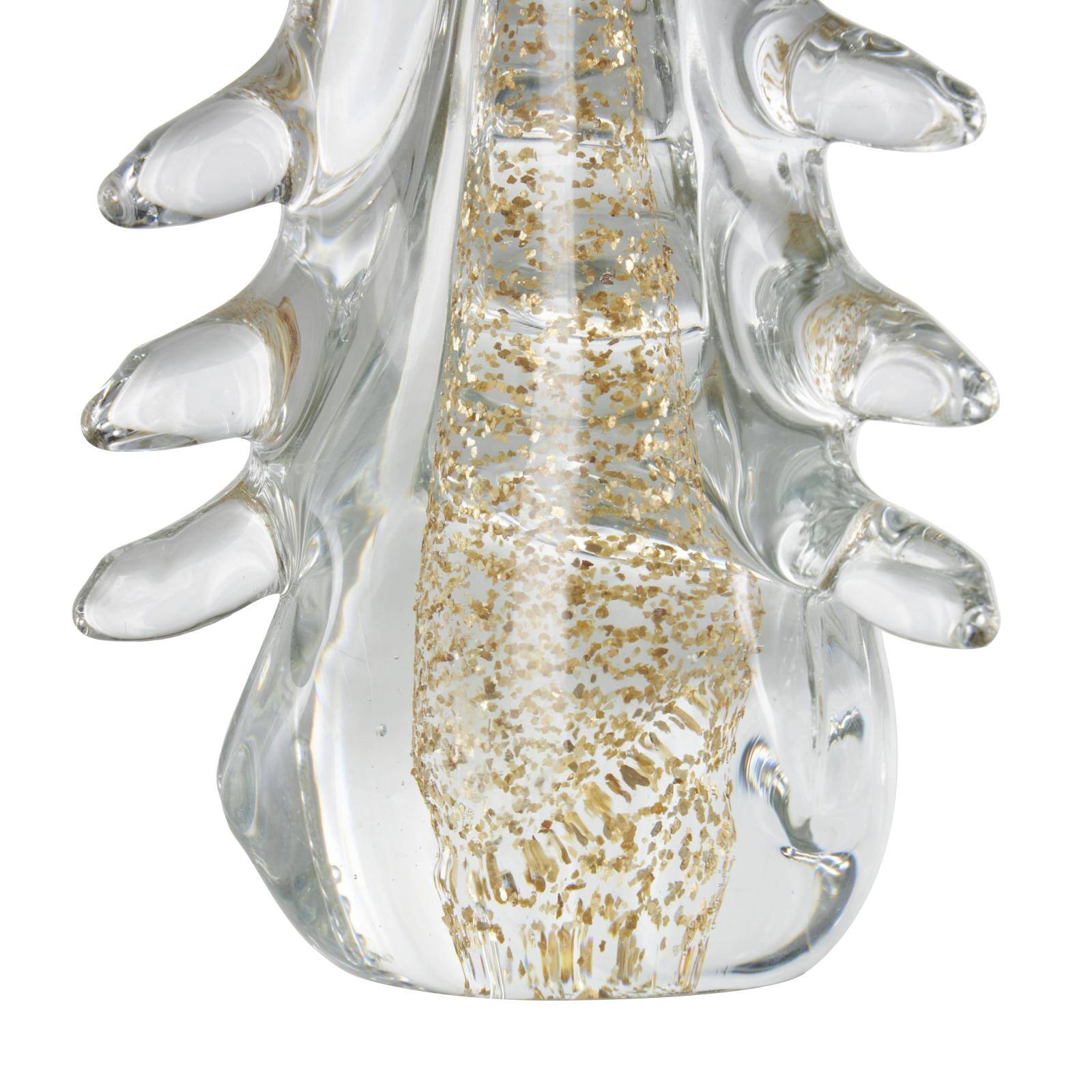 Gold & Clear Decorative Glass Sculpture Set