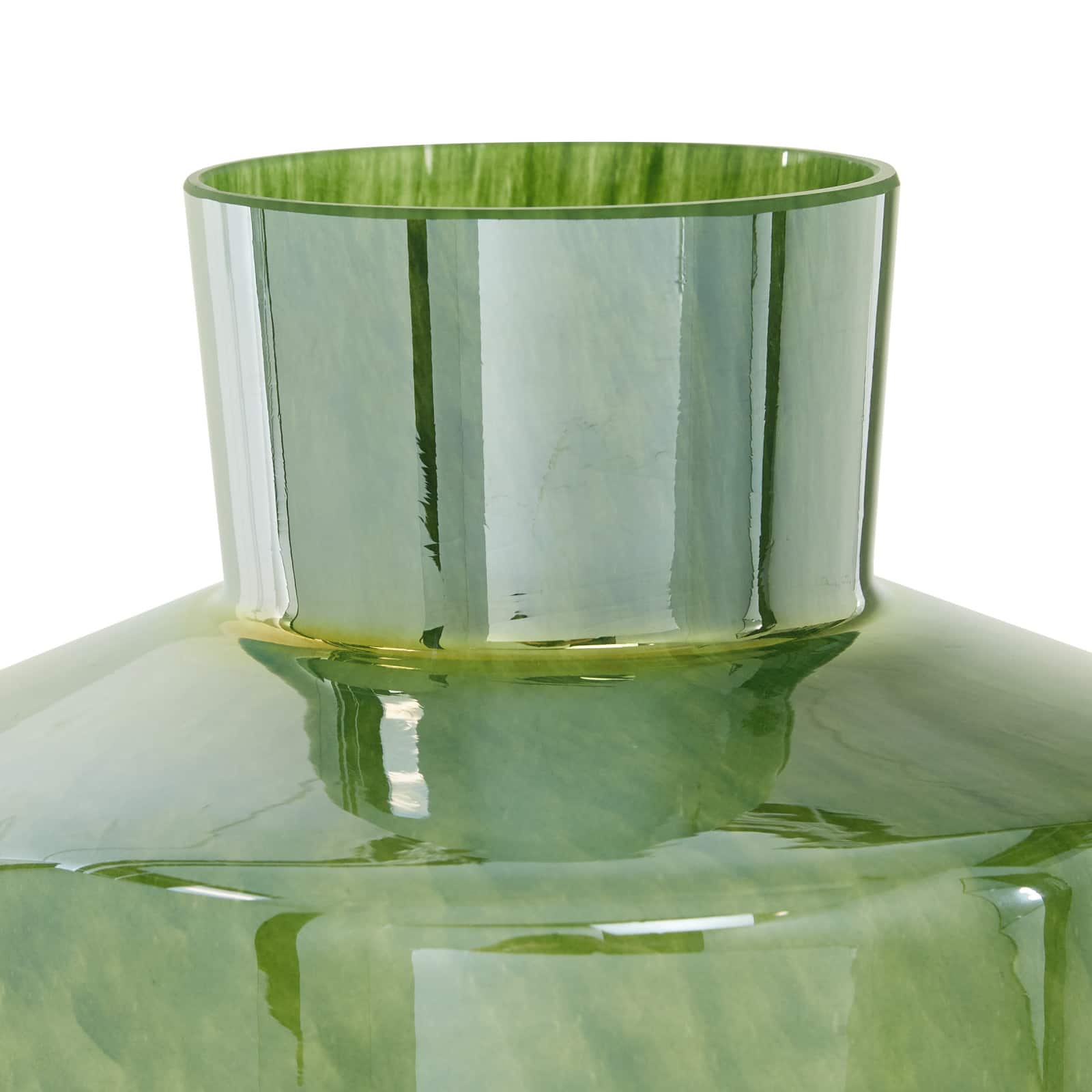 13" Green Modern Glass Vase