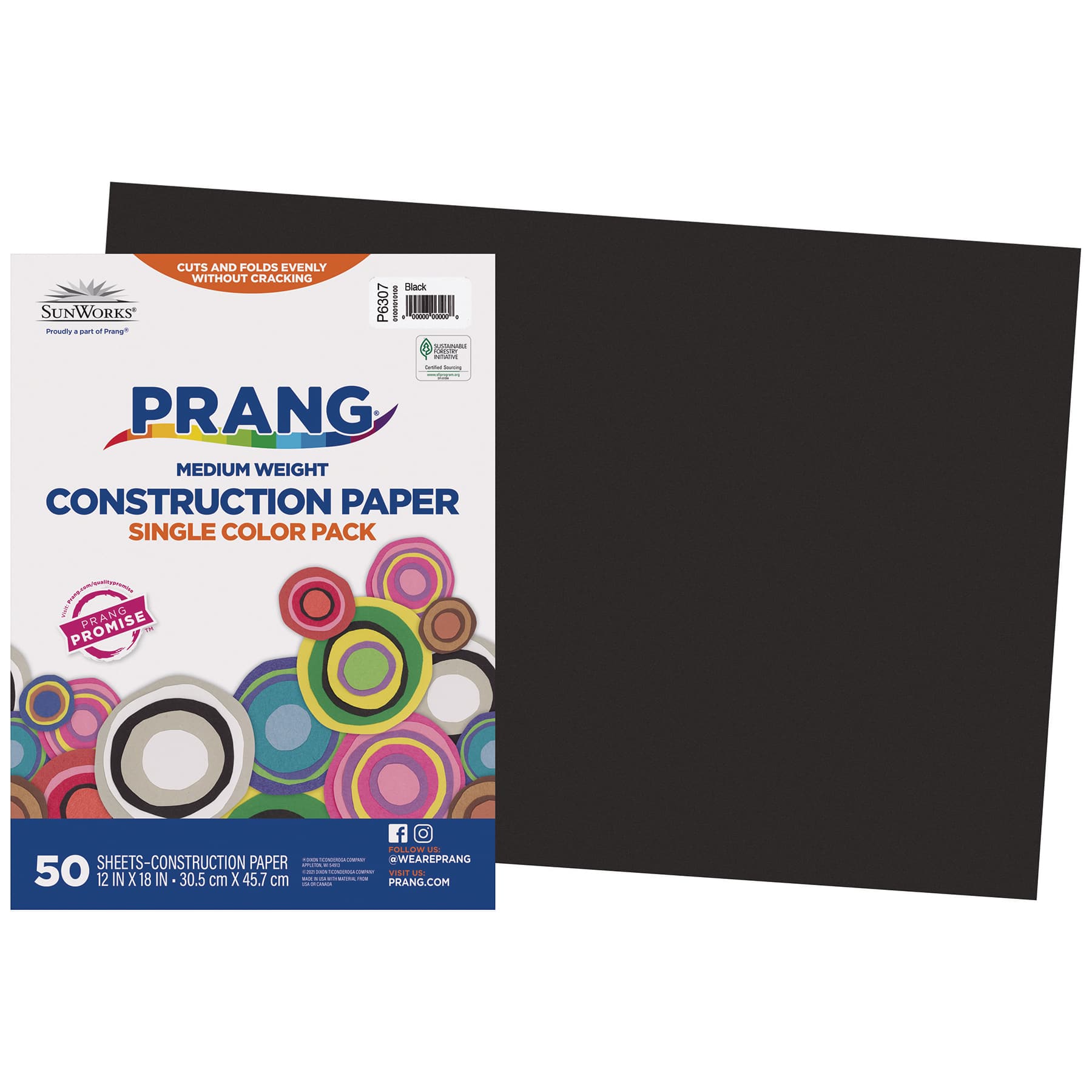Prang® 12" x 18" Construction Paper, 5 Packs of 50 Sheets