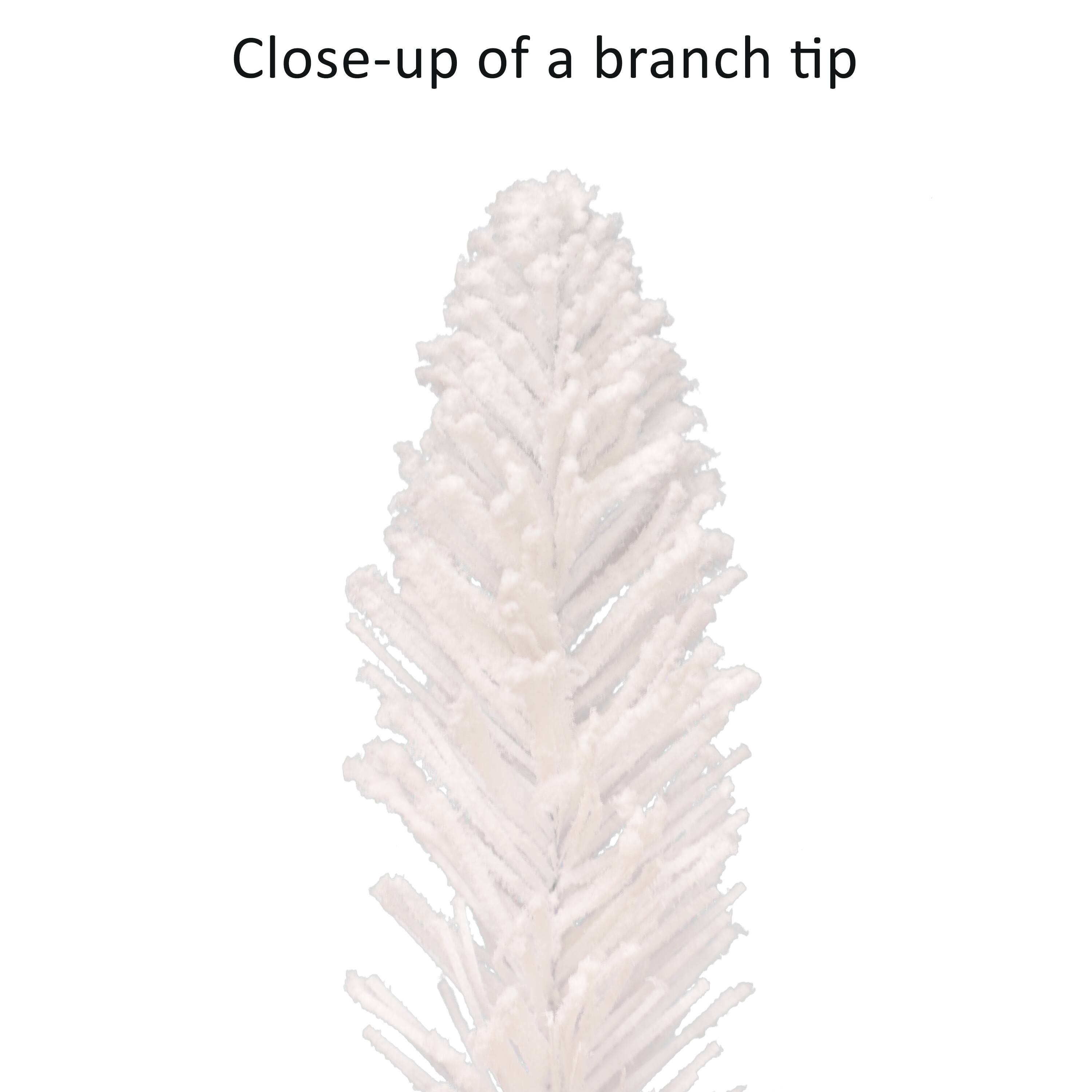 7ft. Pre-Lit Flocked White Artificial Alpine Pencil Tree, Clear Lights
