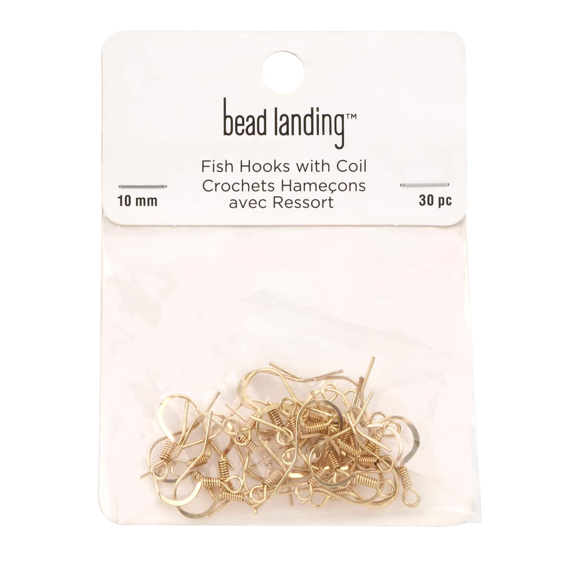 Earring Fish Hooks with Coils by Bead Landing™