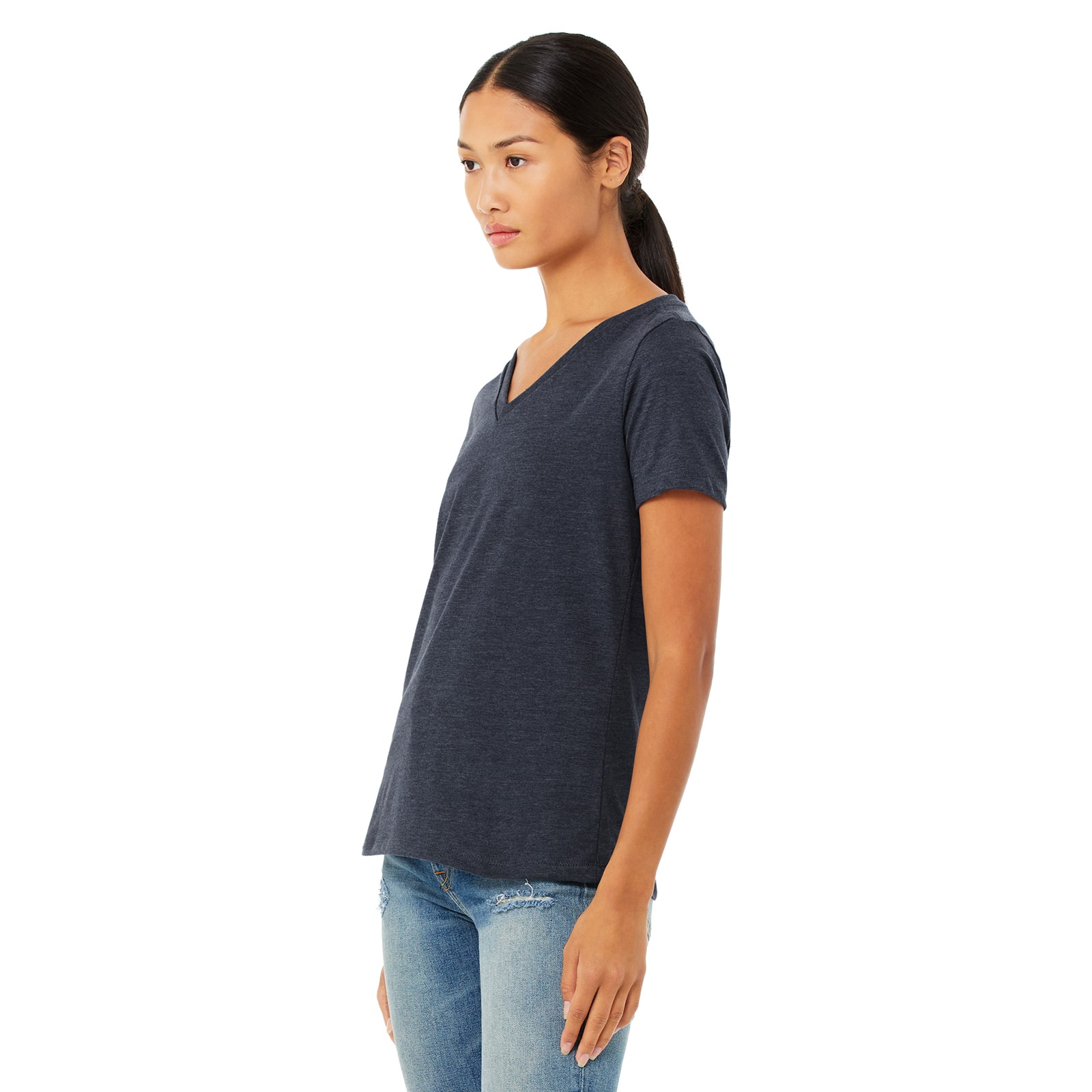 BELLA+CANVAS® Women's Relaxed V-Neck Heather T-Shirt