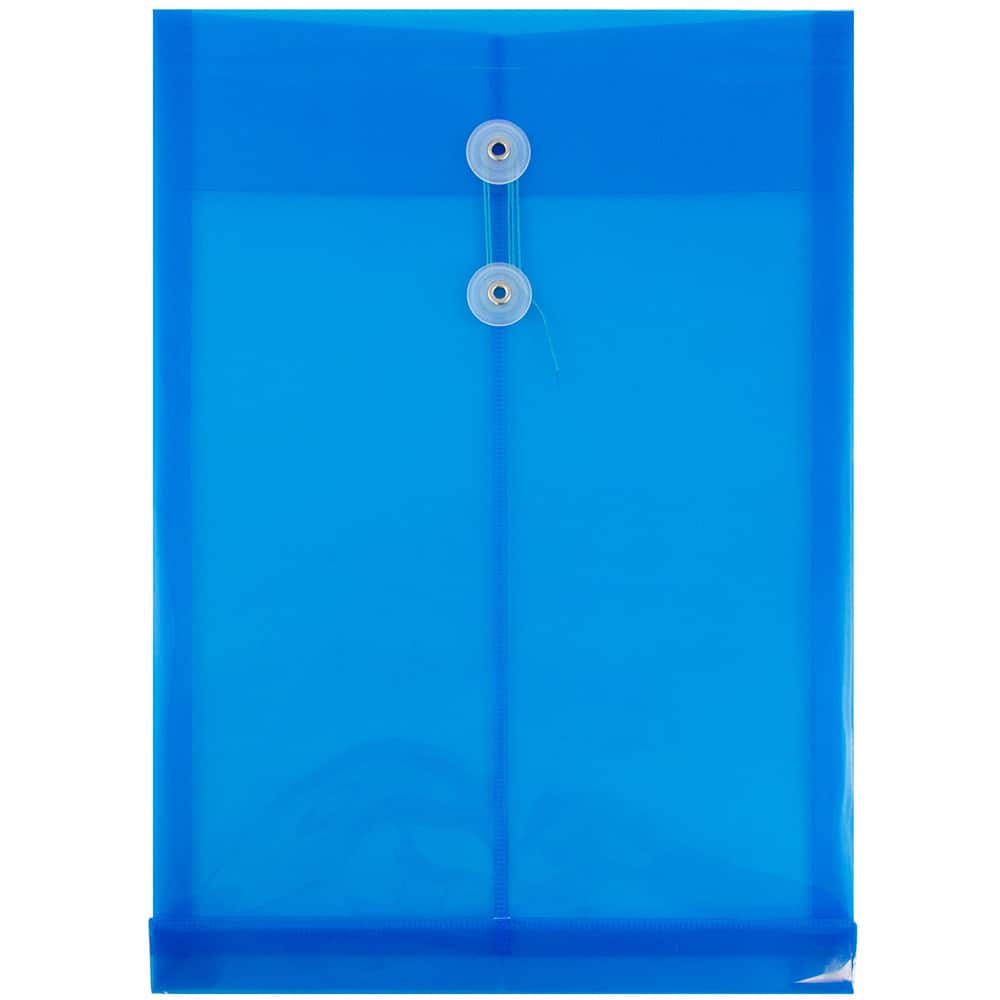 JAM Paper Legal Size Plastic Envelopes with Button & String Tie Closure, 12ct.