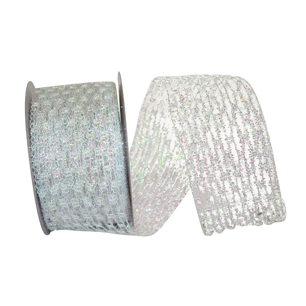 JAM Paper 2.5" x 10yd. Flex Net Stretch Metallic Wired Edge Mesh Ribbon