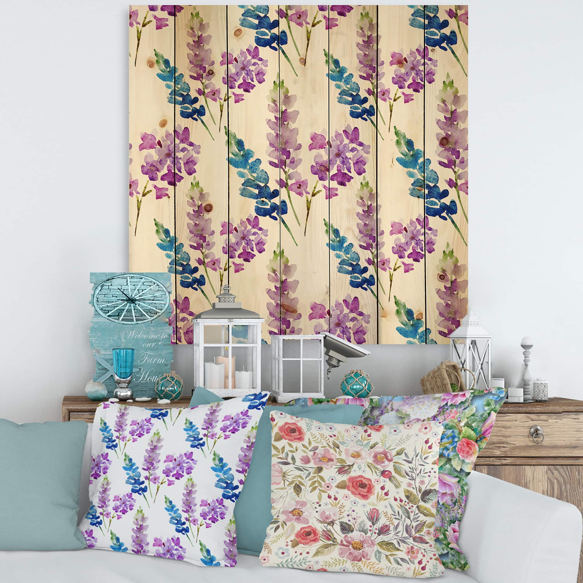 Designart - Pink and Purple Floral Pattern