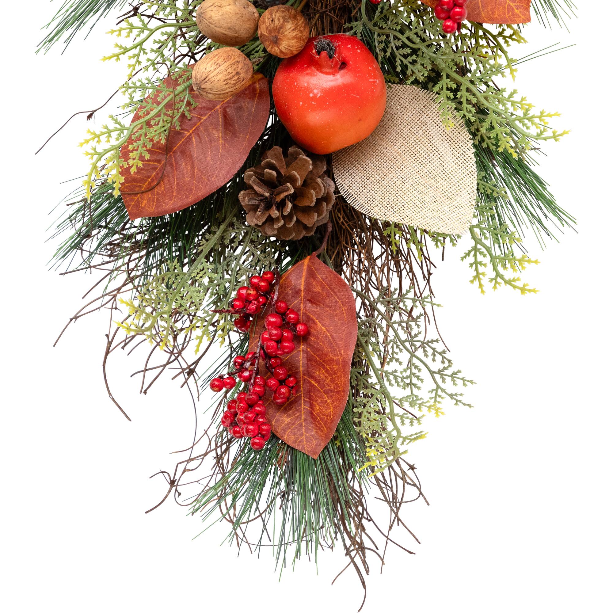 2.5ft. Autumn Harvest Mixed Berry & Pine Needle Teardrop Swag