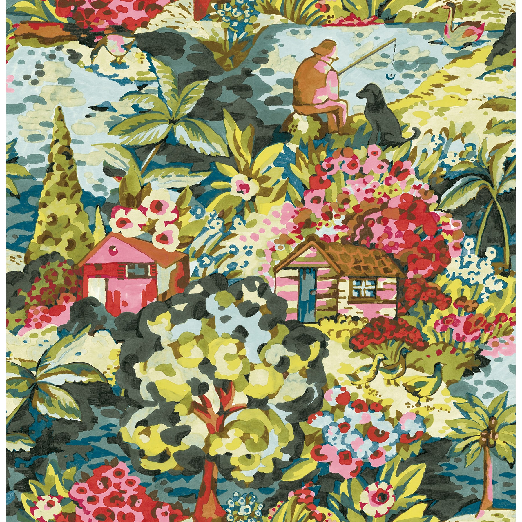 Caroline et Bettina Multicolor le Forestier Peel & Stick Wallpaper
