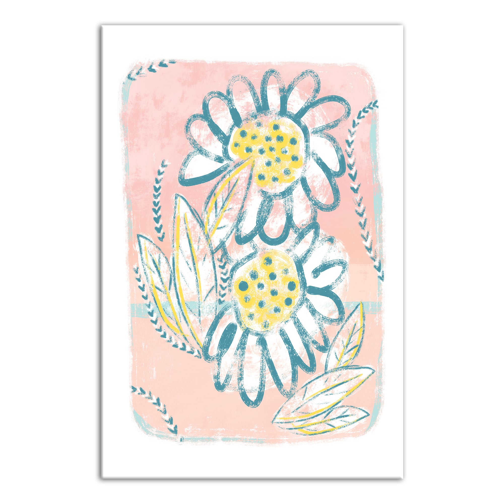 Bright Funky Florals Canvas Wall Art