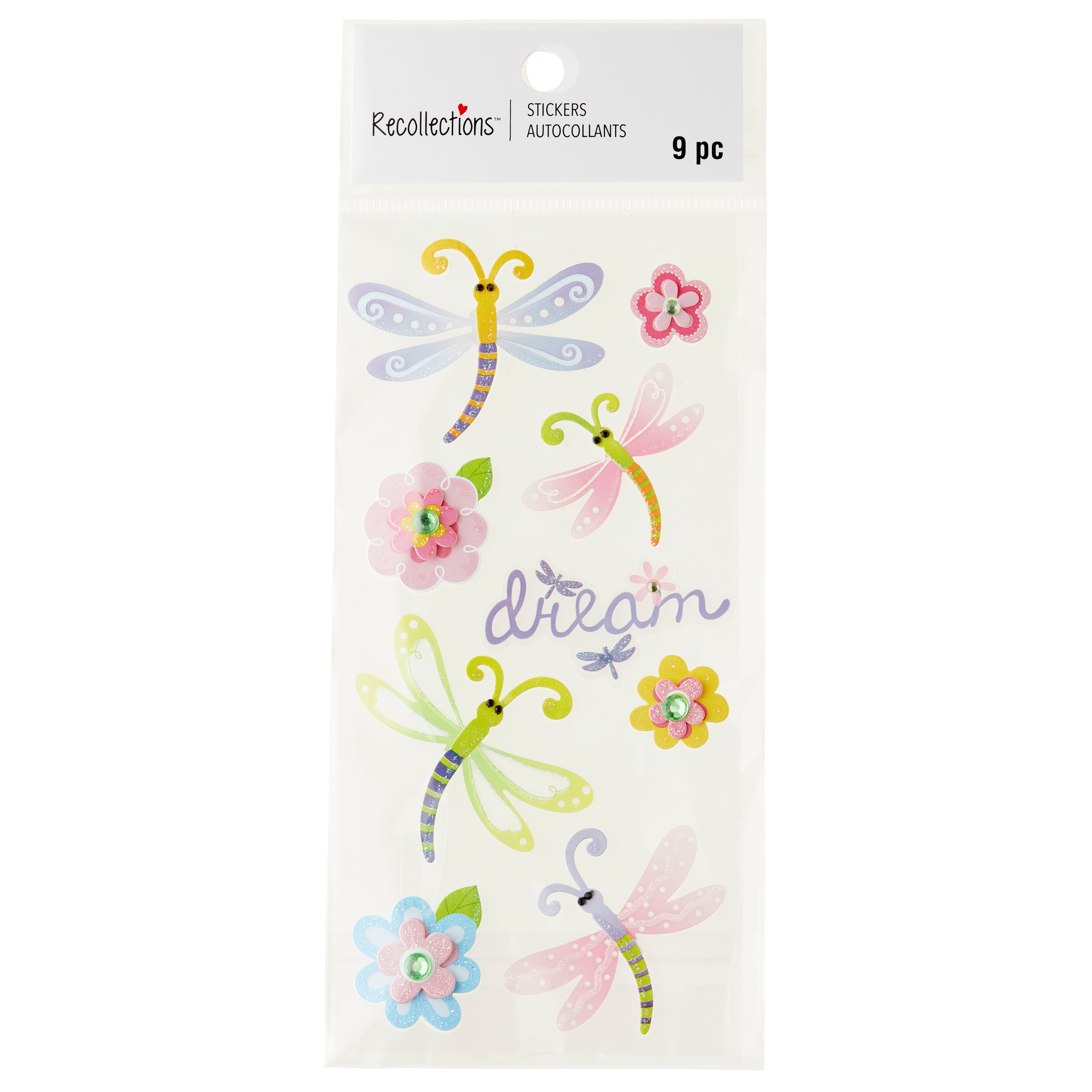 12 Pack: Dimensional Dragonflies Stickers by Recollections™