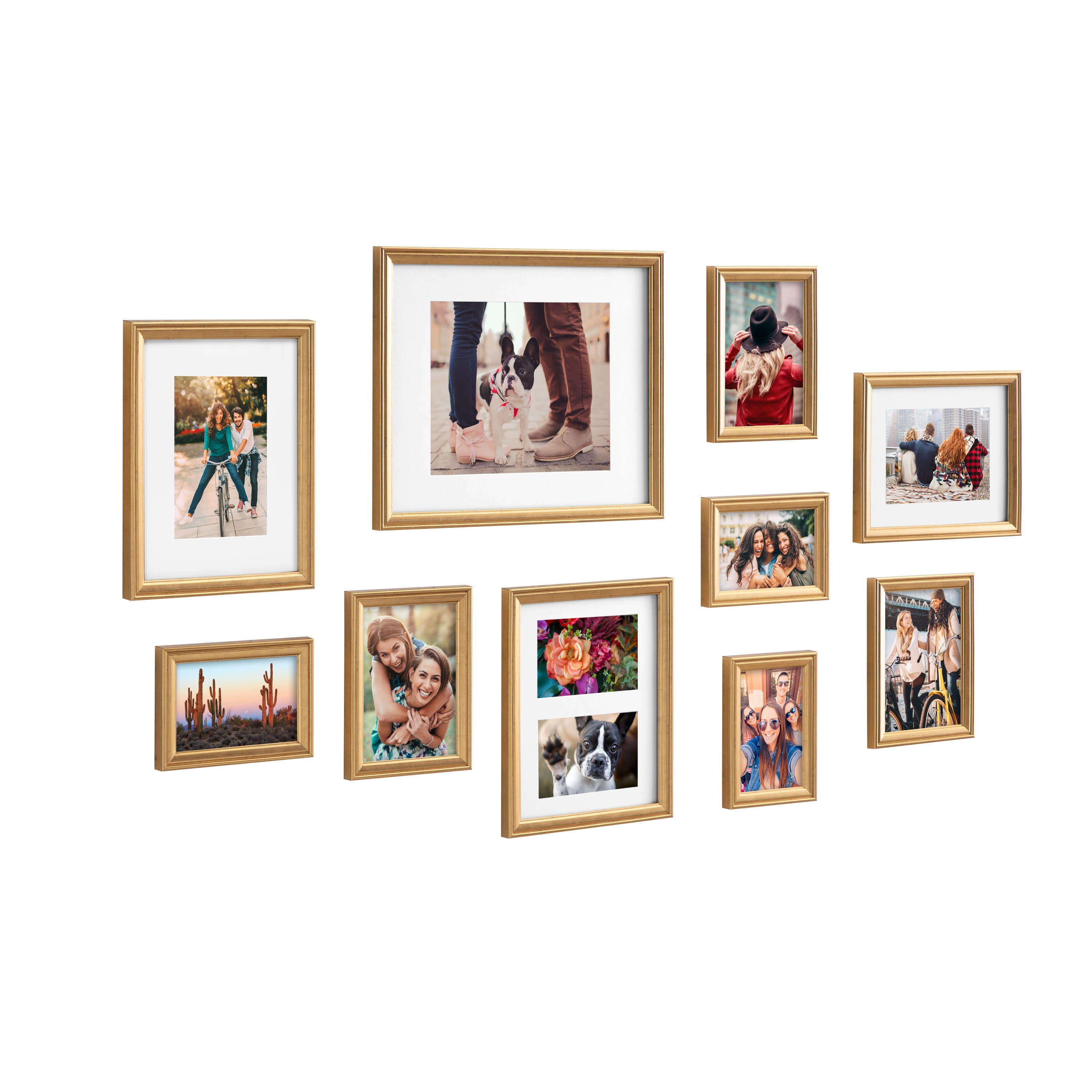 Kate and Laurel Gold Adlynn Glam Wall Picture Frame Set