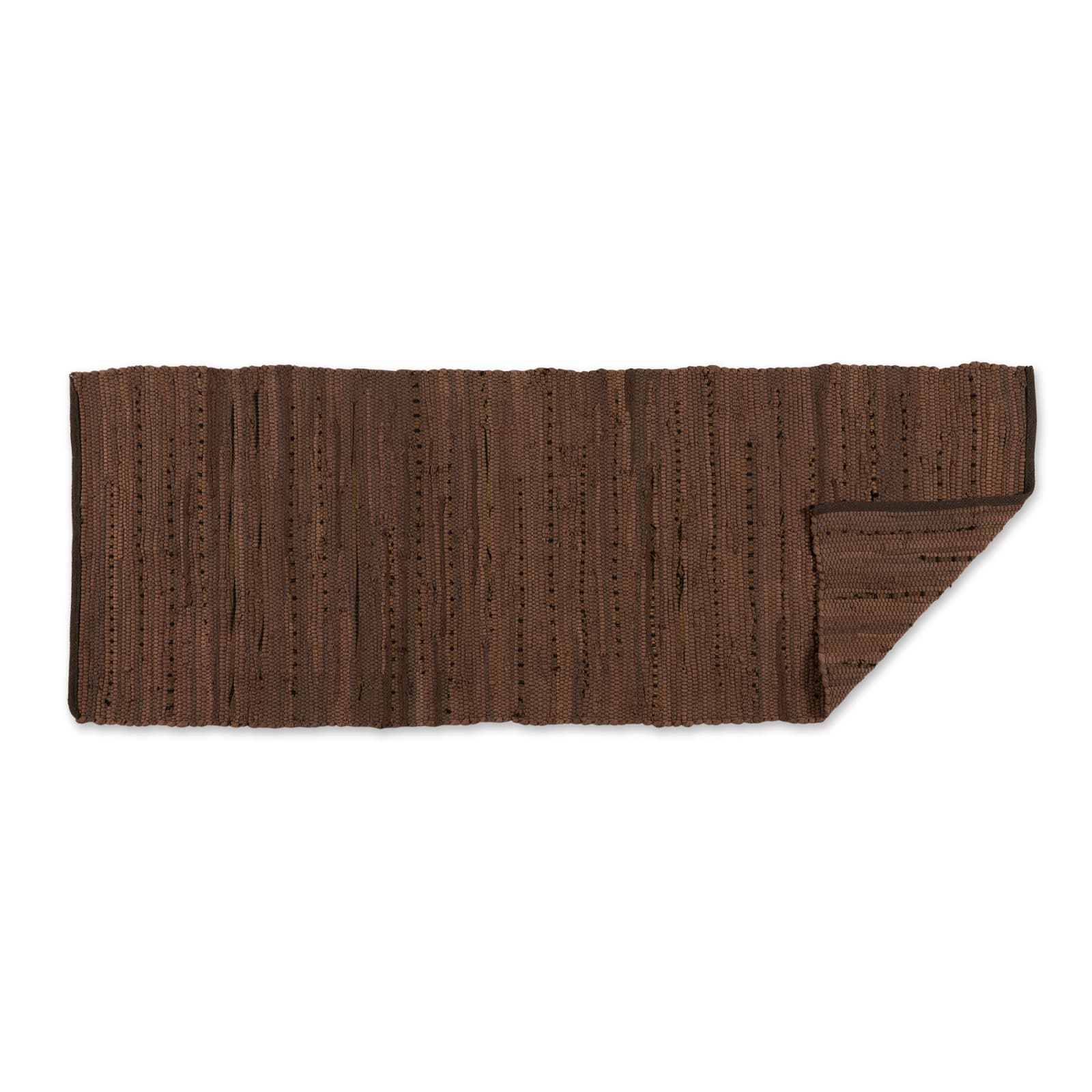DII® Leather Brown Rag Rug, 2ft. x 6ft.