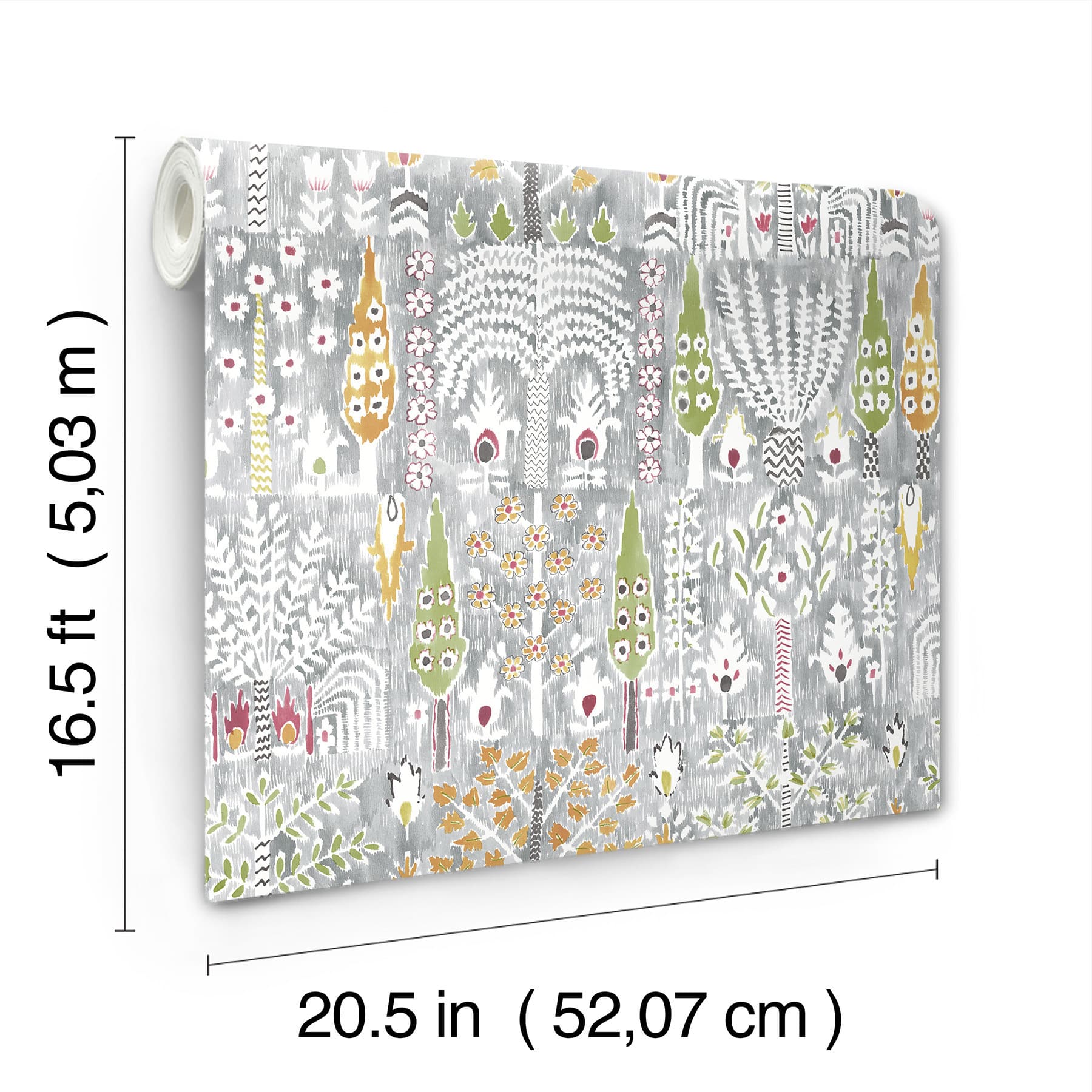 RoomMates Gray Persian Ikat Peel & Stick Wallpaper