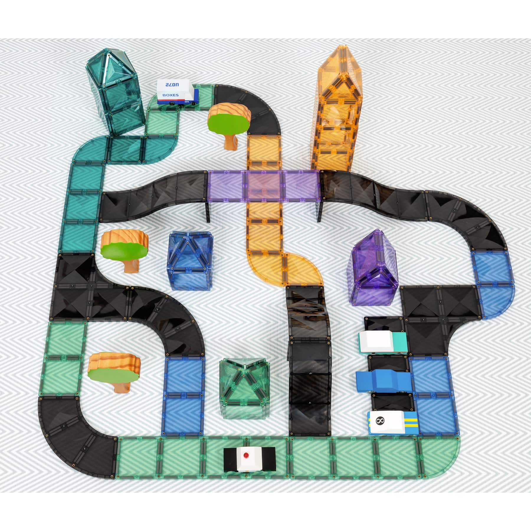 Connetix® Black Ramps & Intersections Magnetic Tiles Set