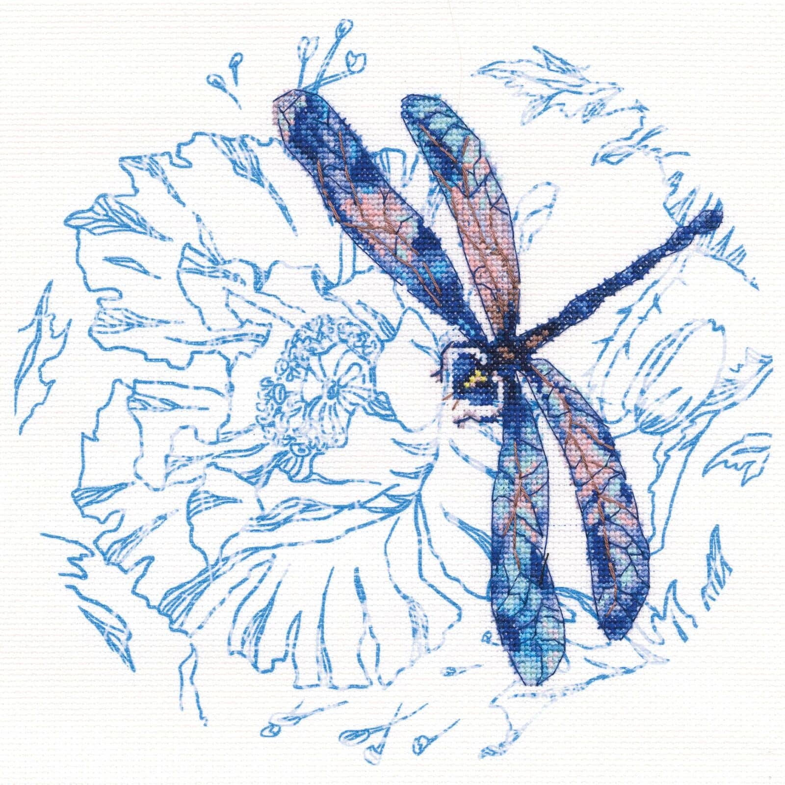 RTO Dance of dragonflies Cross Stitch kits with printed background
