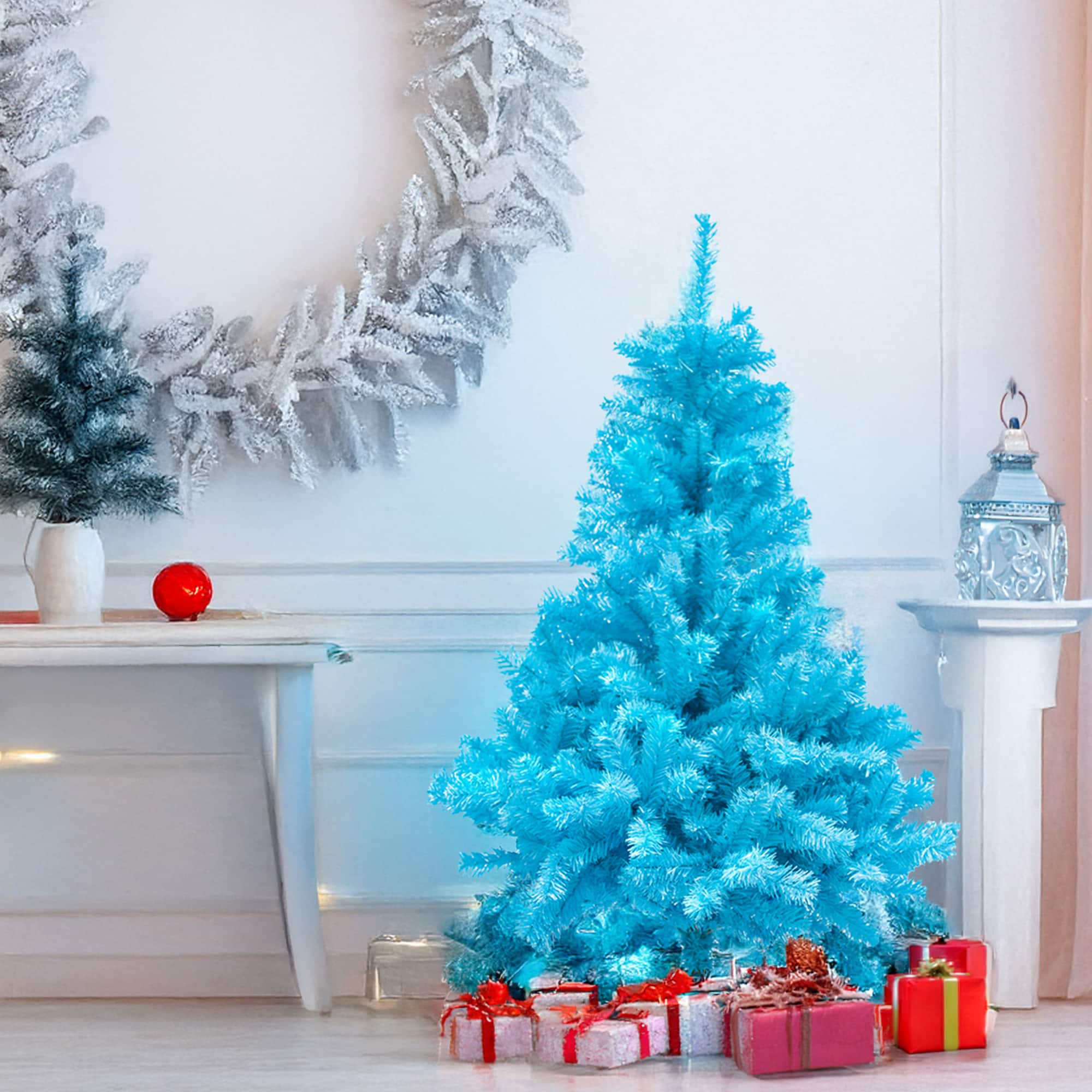 Northlight 4ft. Unlit Cerulean Blue Full Pine Artificial Christmas Tree