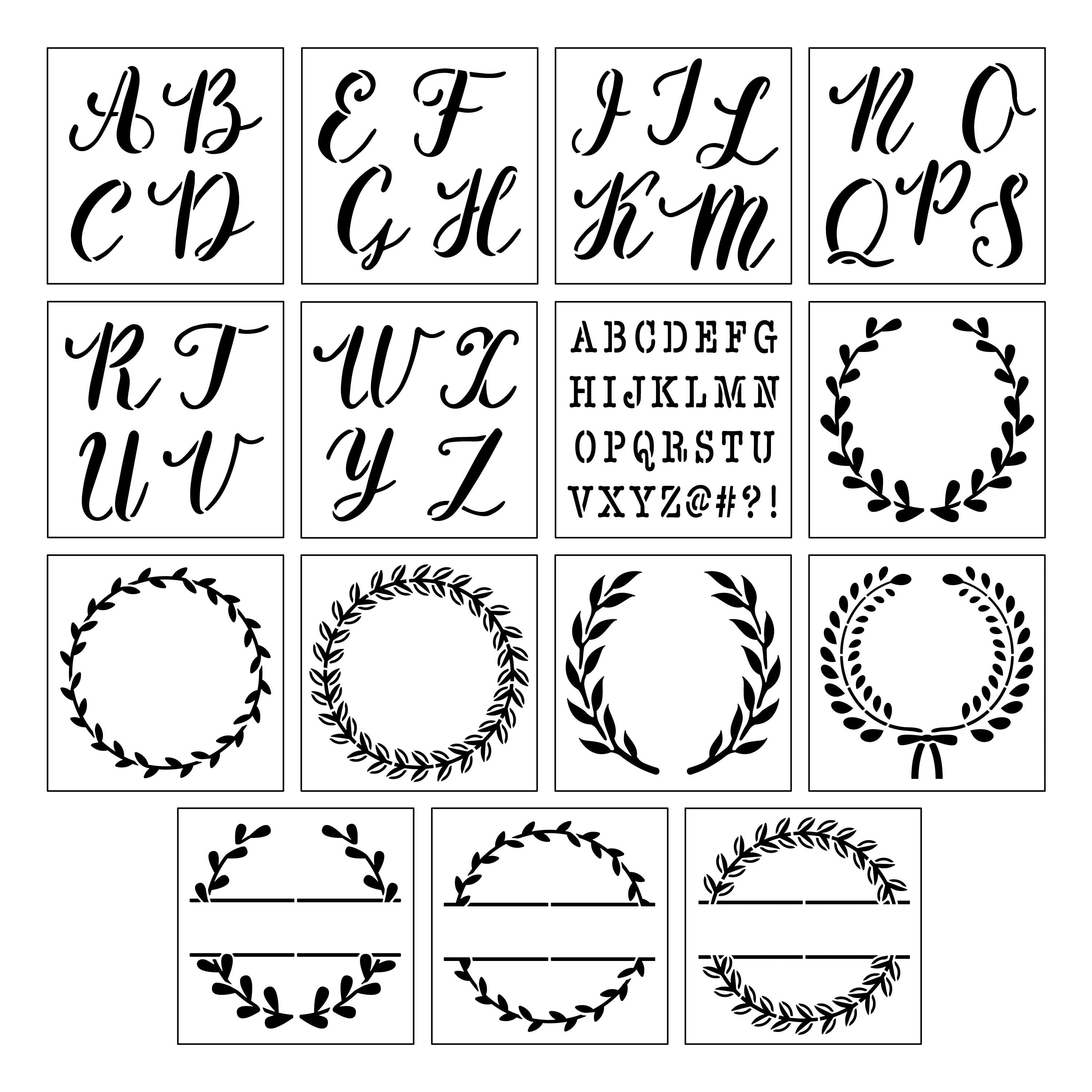 Alphabet Monogram Stencils by Craft Smart®, 12" x 12"