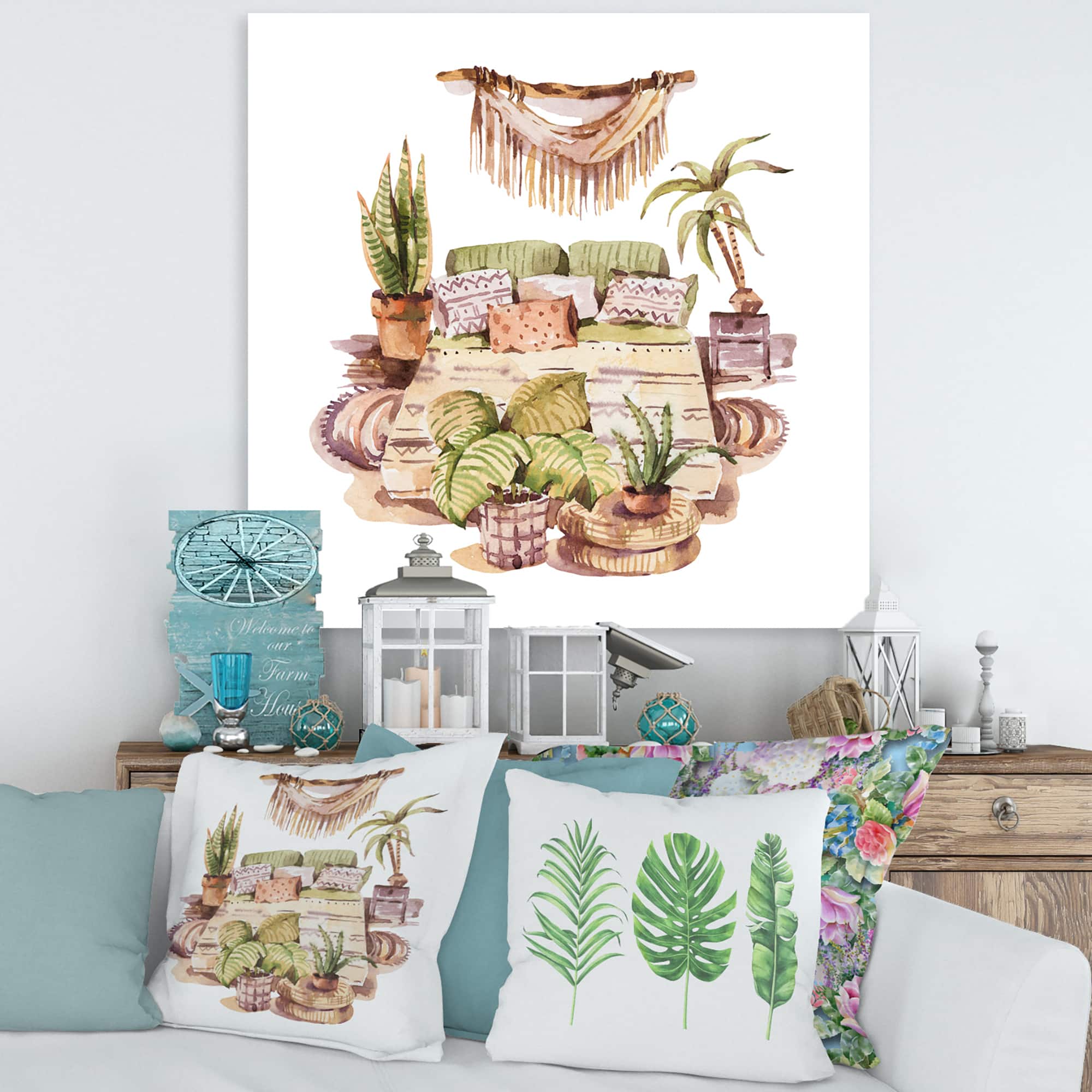 Designart - Indoor House Plants Urban Jungle IV - Traditional Canvas Wall Art Print