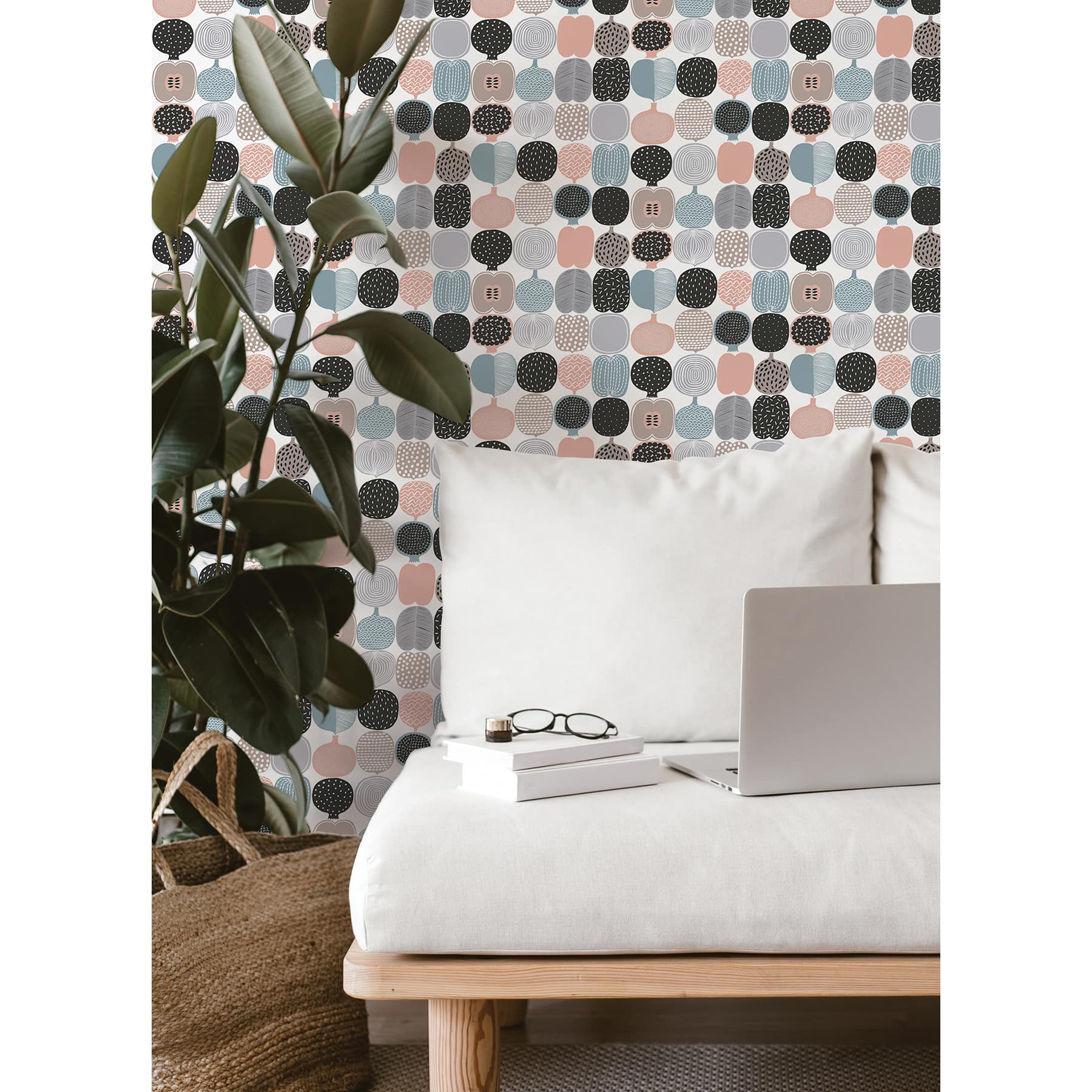 NuWallpaper Marimekko Pink & Gray Kompotti Peel & Stick Wallpaper