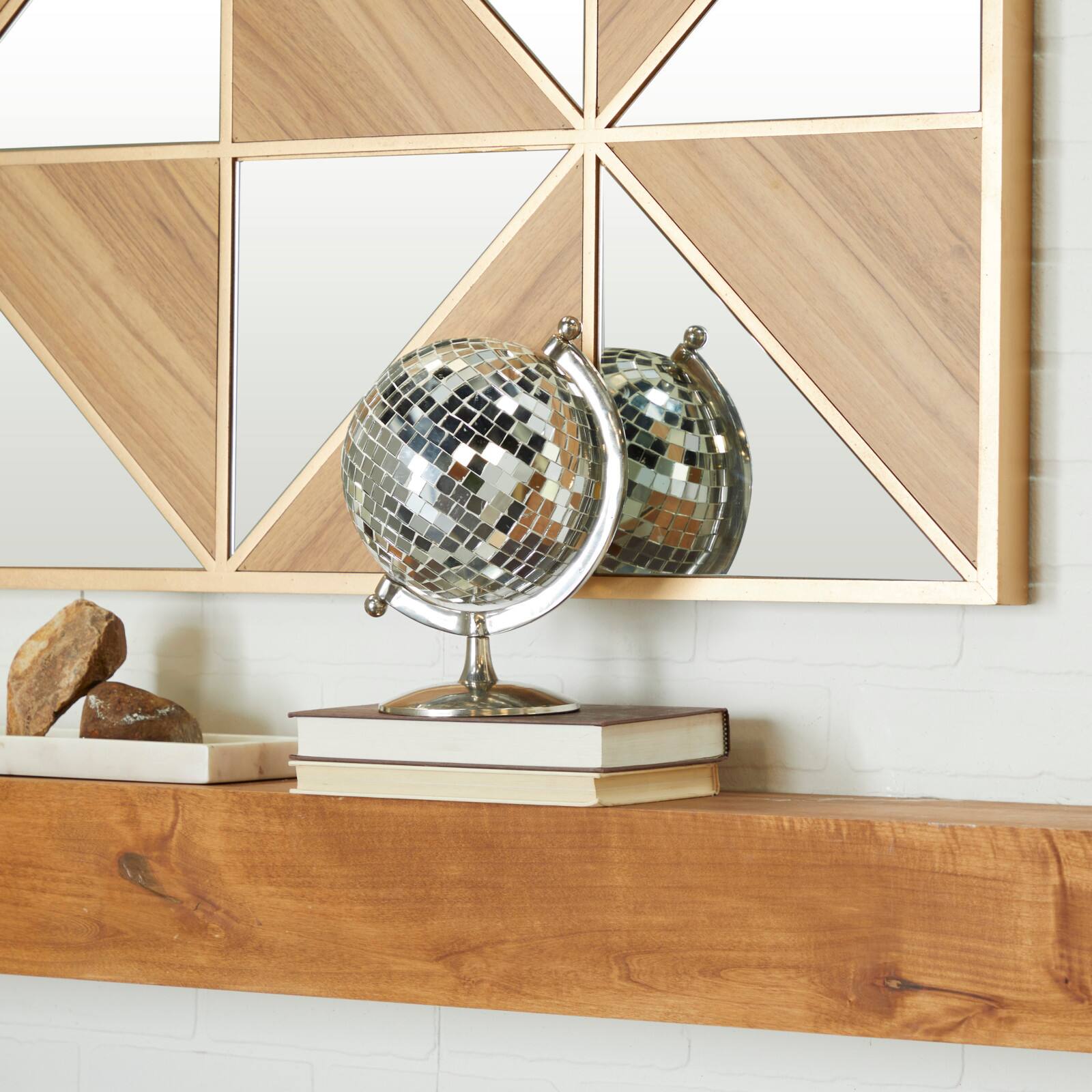 Silver Stainless Steel Glam Globe, 8" x 7" x 10"