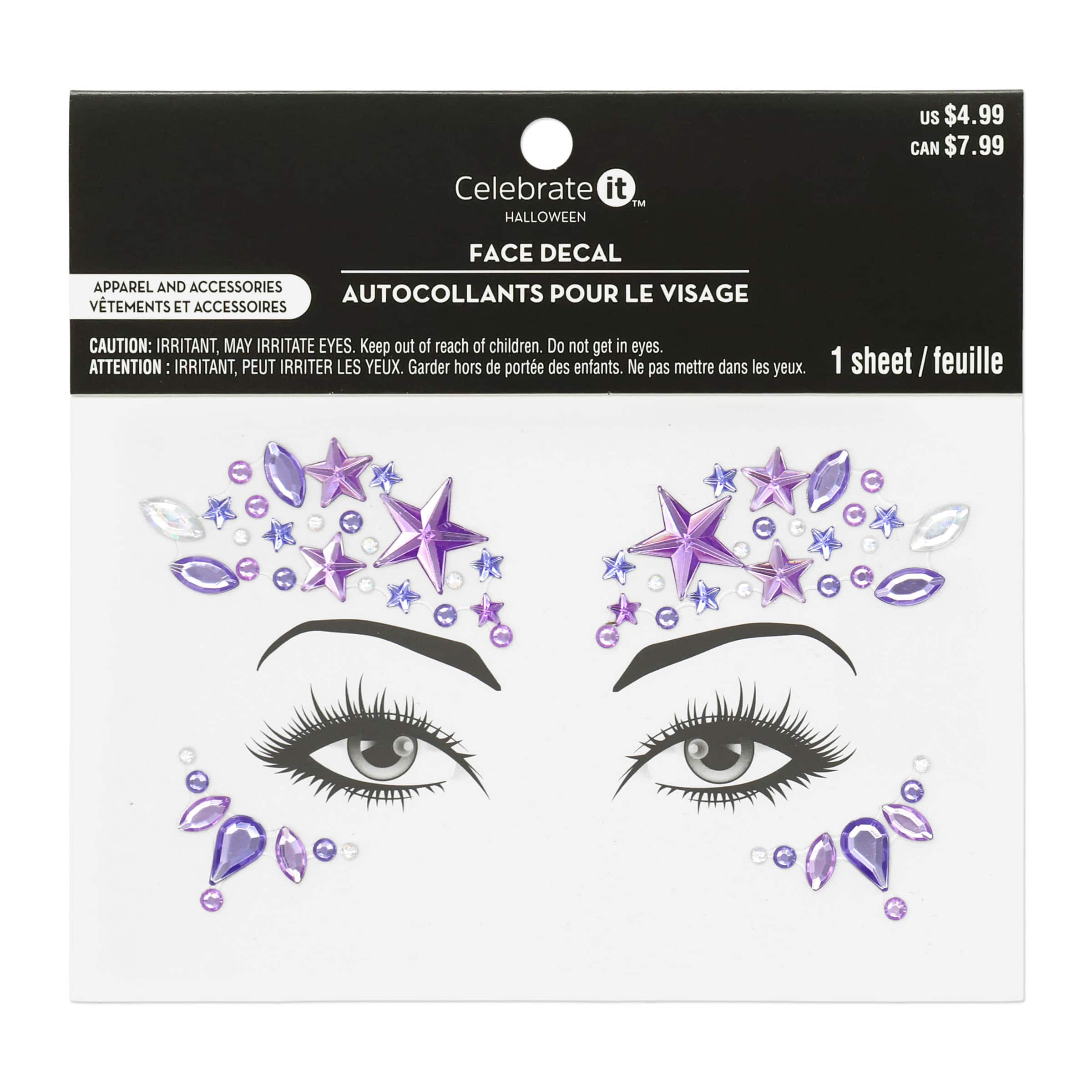 Halloween Purple Face Decal by Celebrate It™