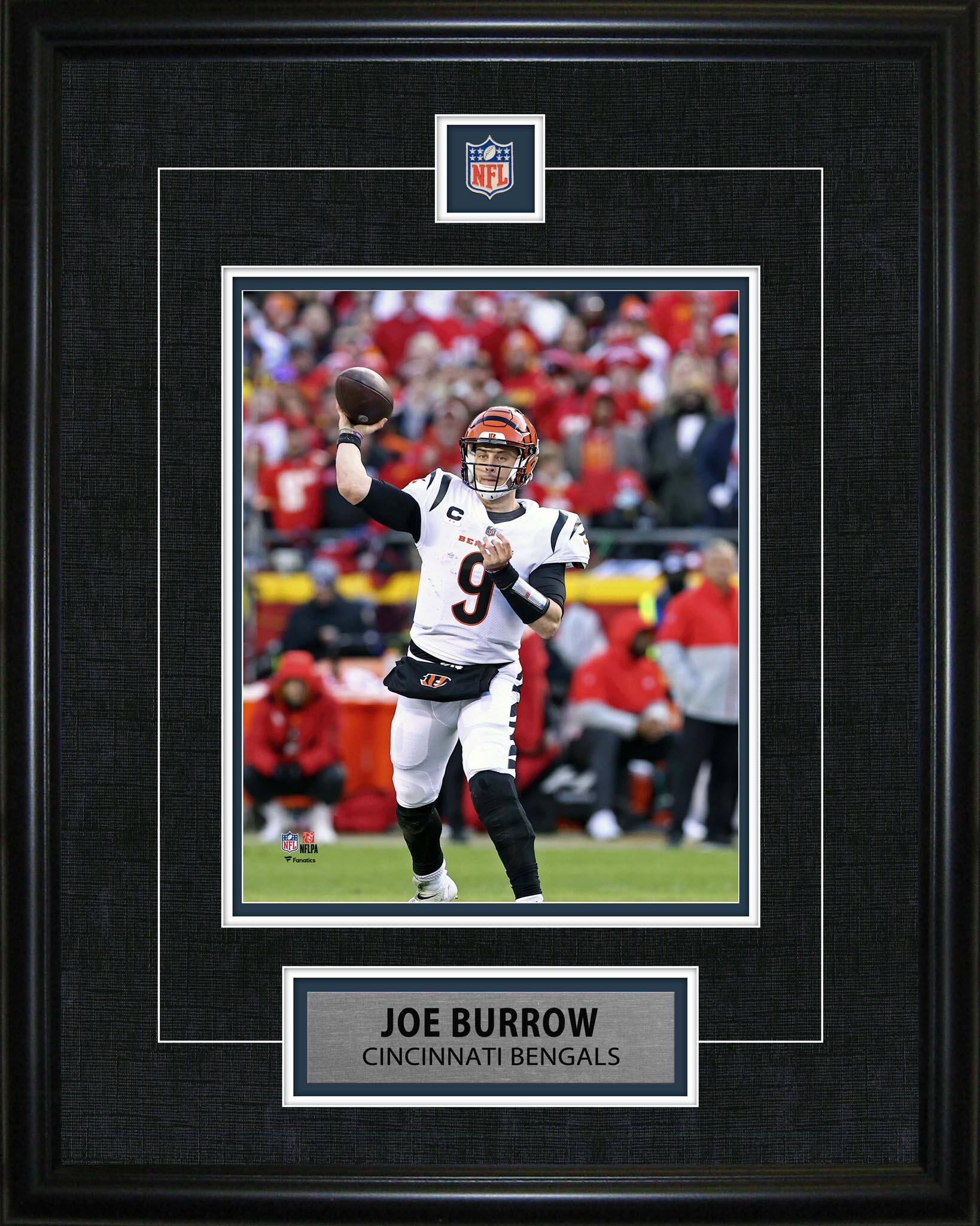 Joe Burrow Framed Pin & Plate Bengals 16" x 20"