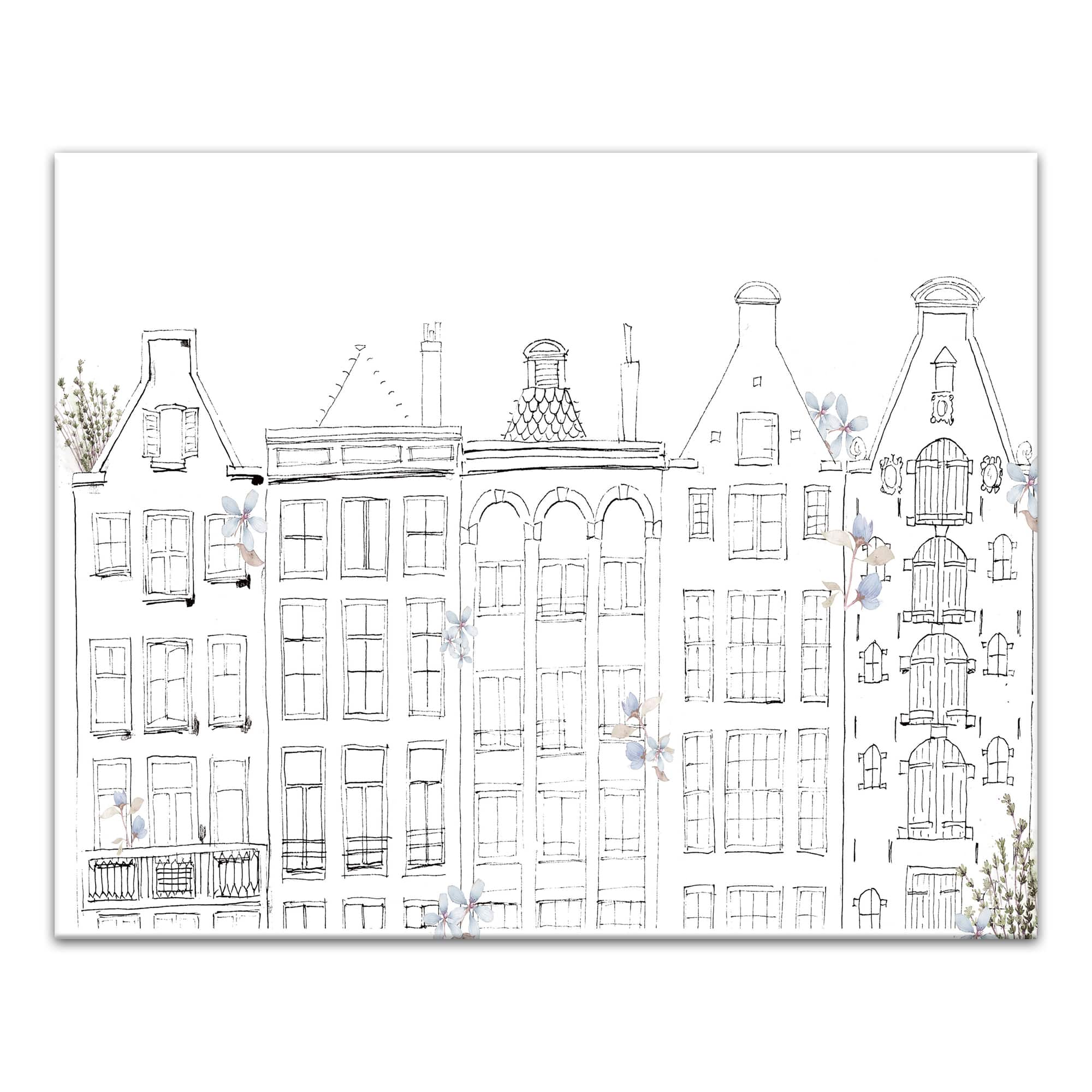Sketchy Buildings 16" x 20" Canvas Wall Art