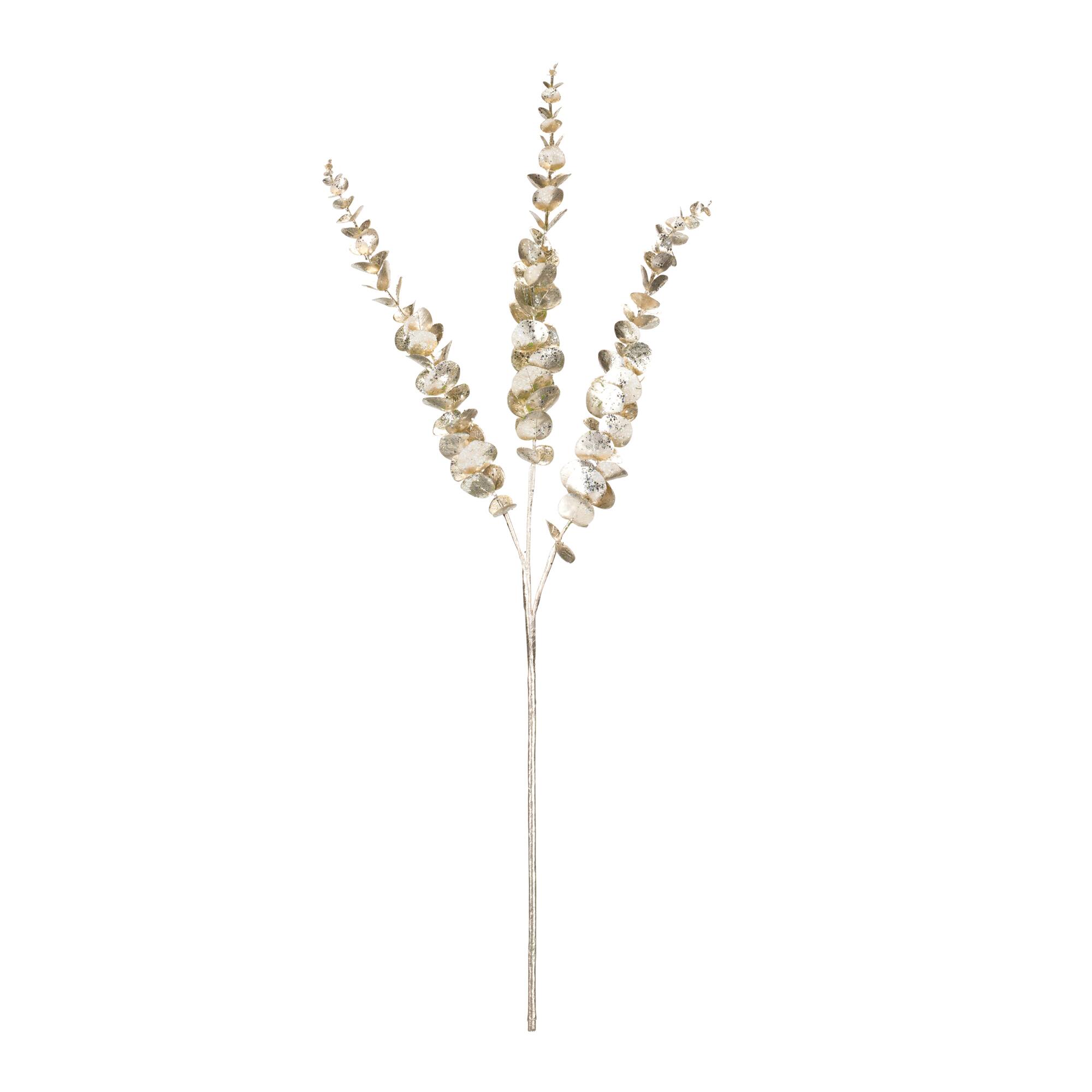 36" Champagne Glittered Eucalyptus Sprays, 6ct.
