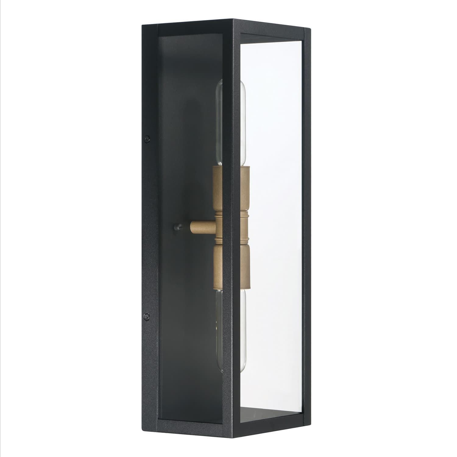 Hello Honey® Lloyd Matte Black Modern Minimalist Metal & Glass Wall Mounted Outdoor Light