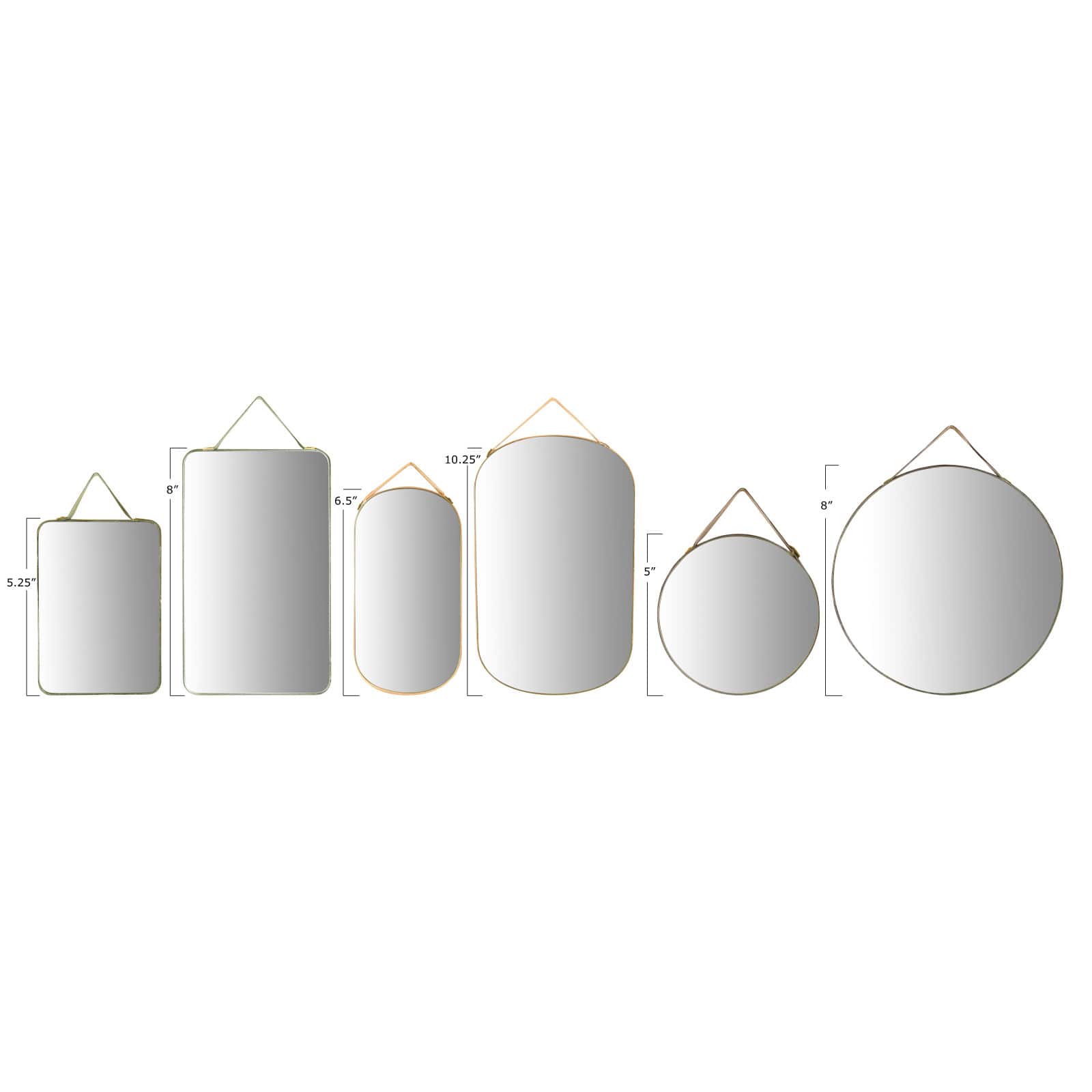 Hello Honey® Velvet Edged Wall Mirrors with Hangers Set, 6ct.