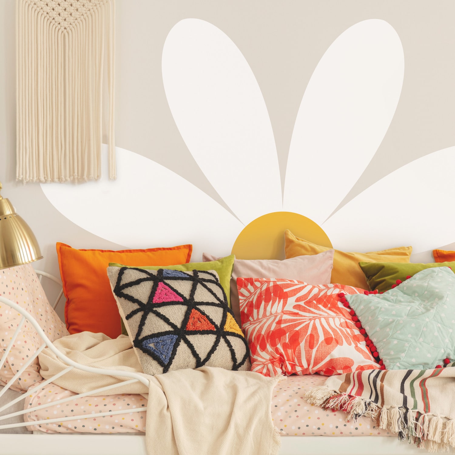 RoomMates Daisy Headboard Peel & Stick Giant Wall Decal Set