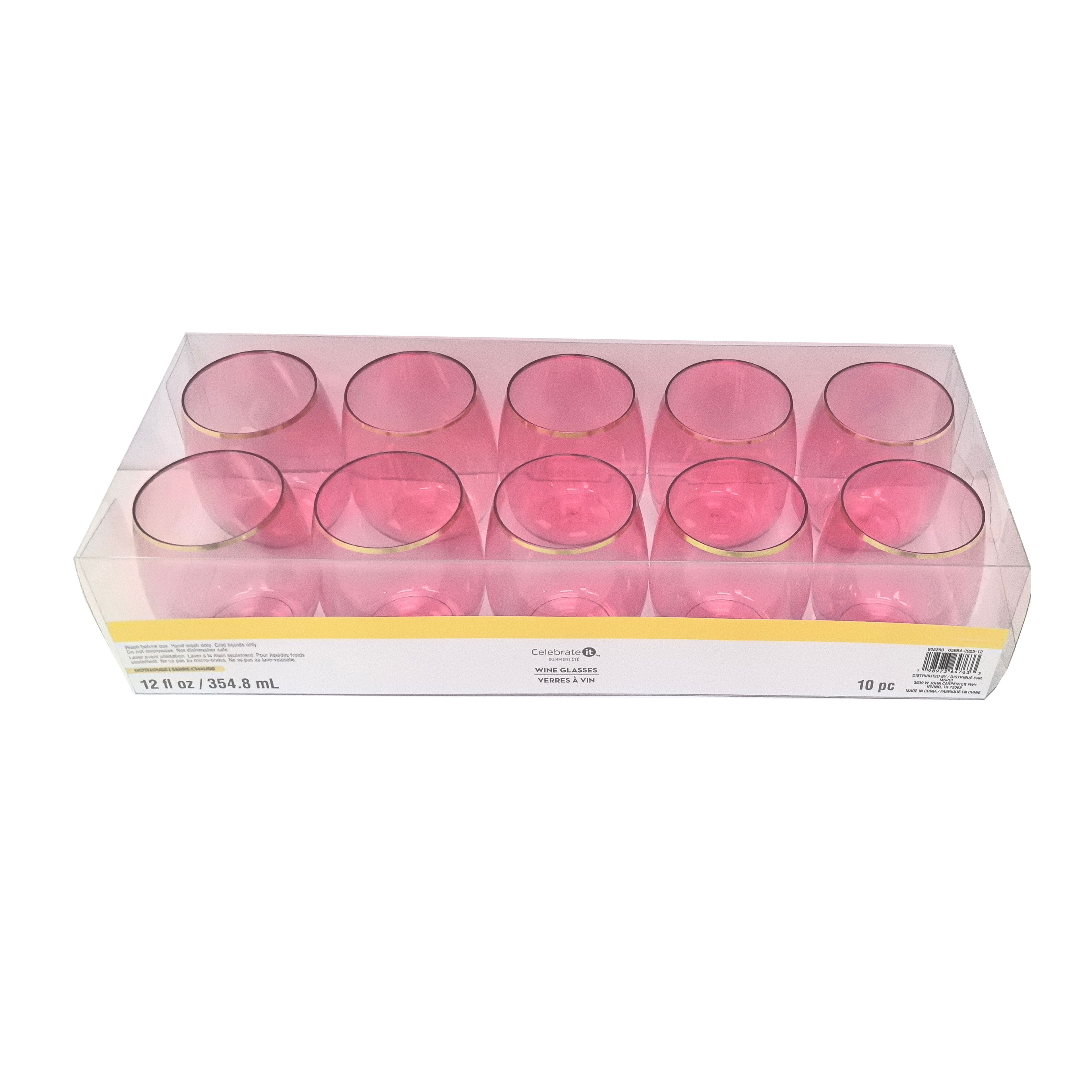 Hothouse 12oz. Pink Wine Glasses, 10ct. by Celebrate It™