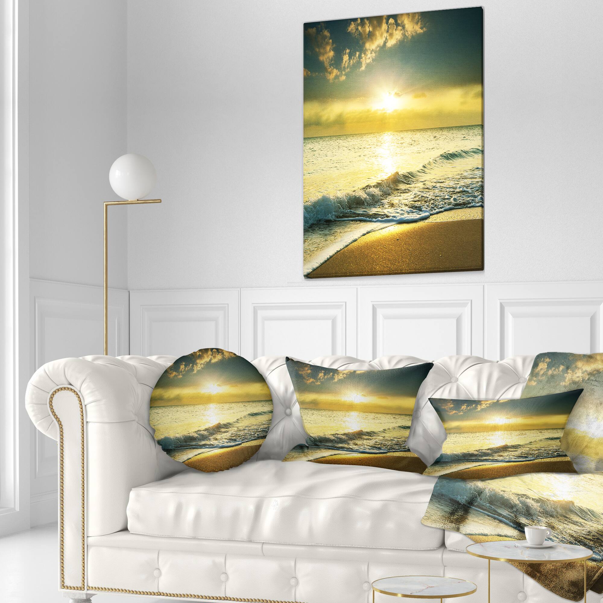 Designart - Yellow Sunlight over Crystal Waters
