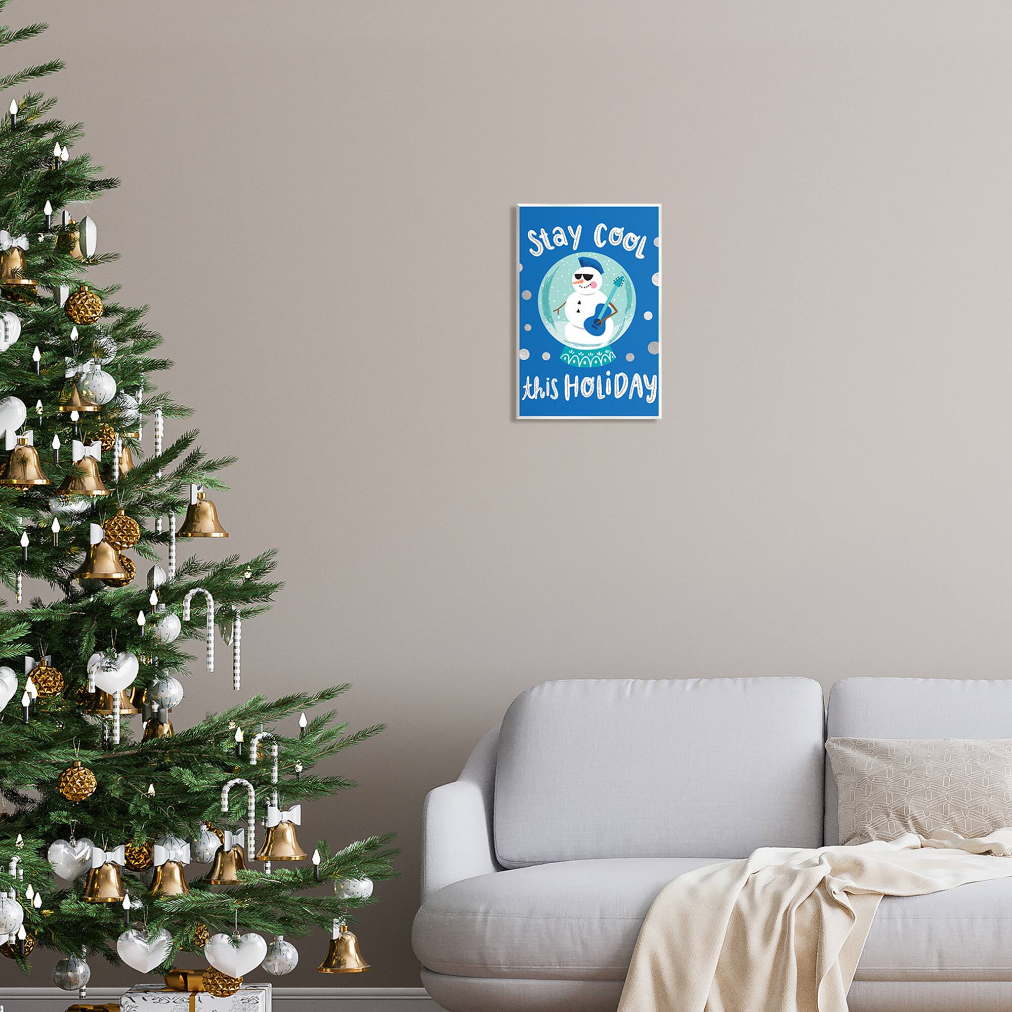 Stupell Industries Stay Cool This Holiday Musician Snowman Wall Plaque Art