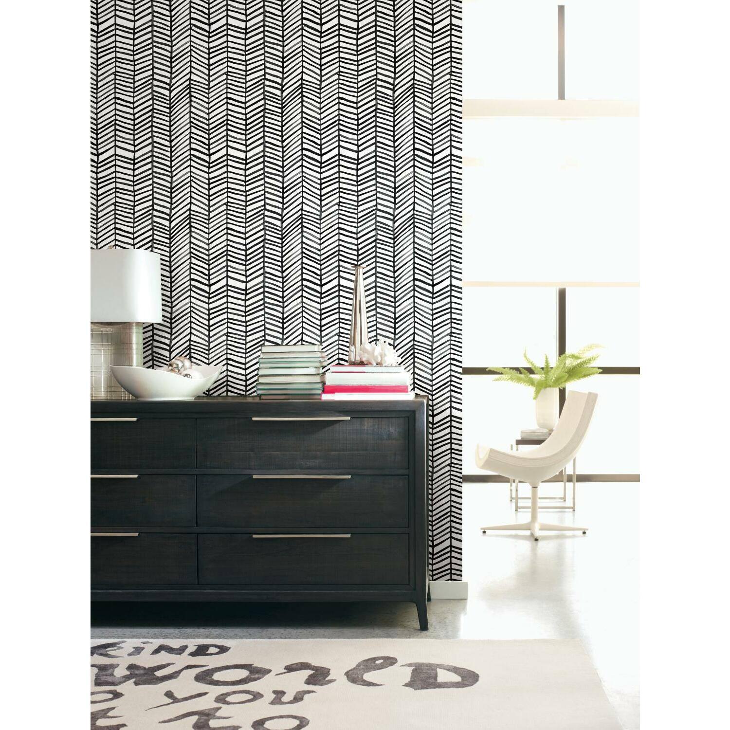 RoomMates Cat Coquillette Herringbone Peel & Stick Wallpaper