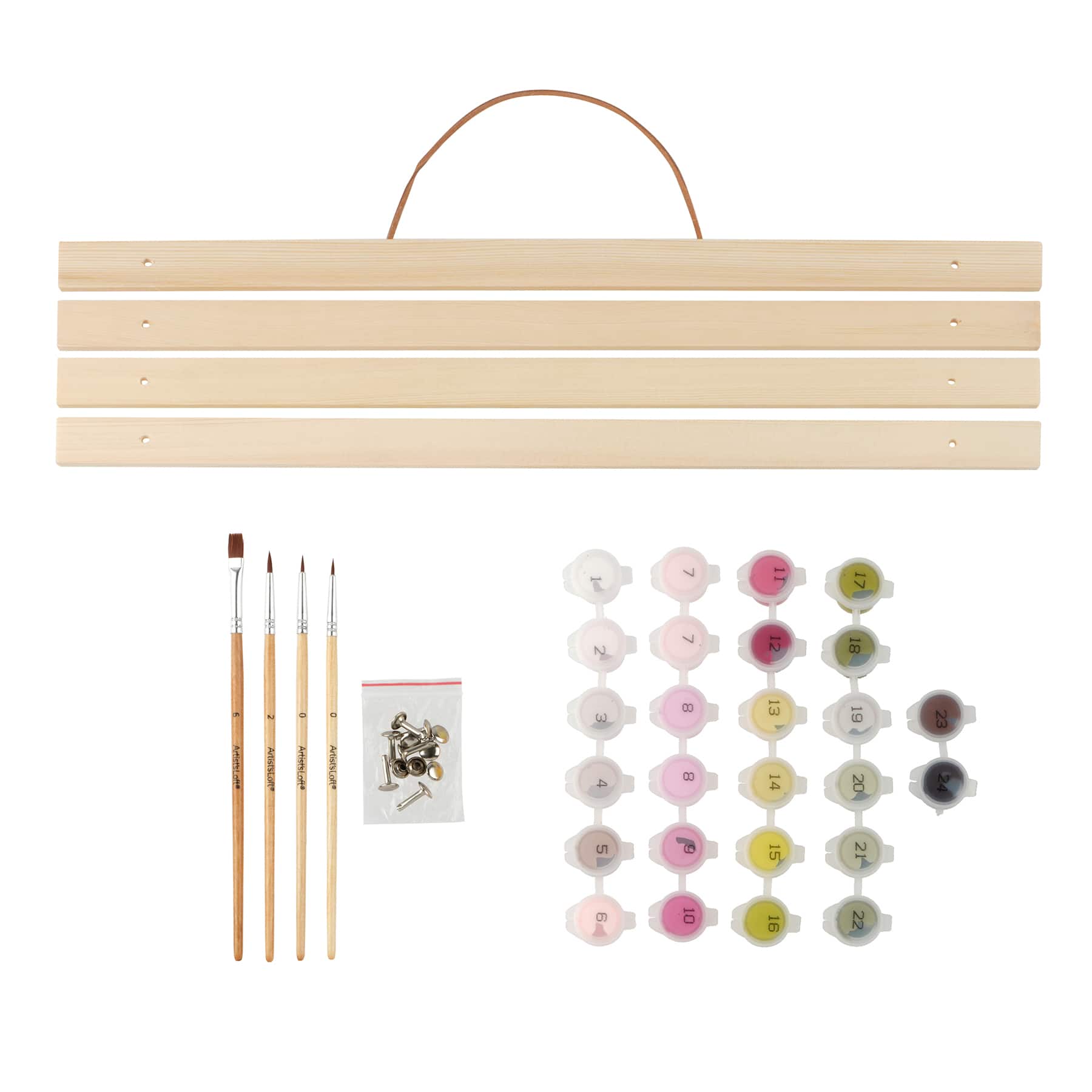 16" x 20" Hummingbirds with Flowers Paint-by-Number Kit with Wood Display Hanger by Artist's Loft®