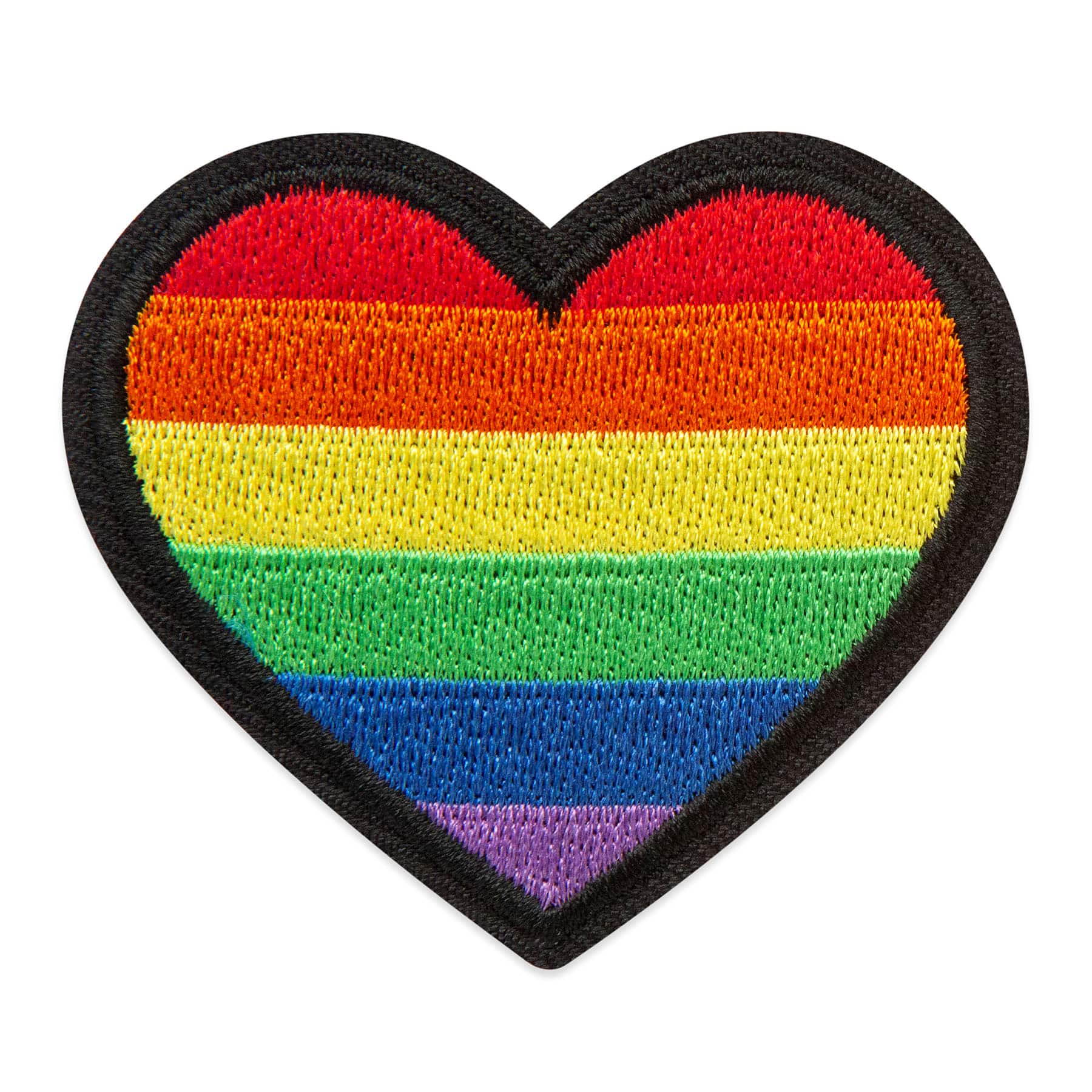 Rainbow Heart Embroidered Iron-On & Adhesive Patch by Make Market®