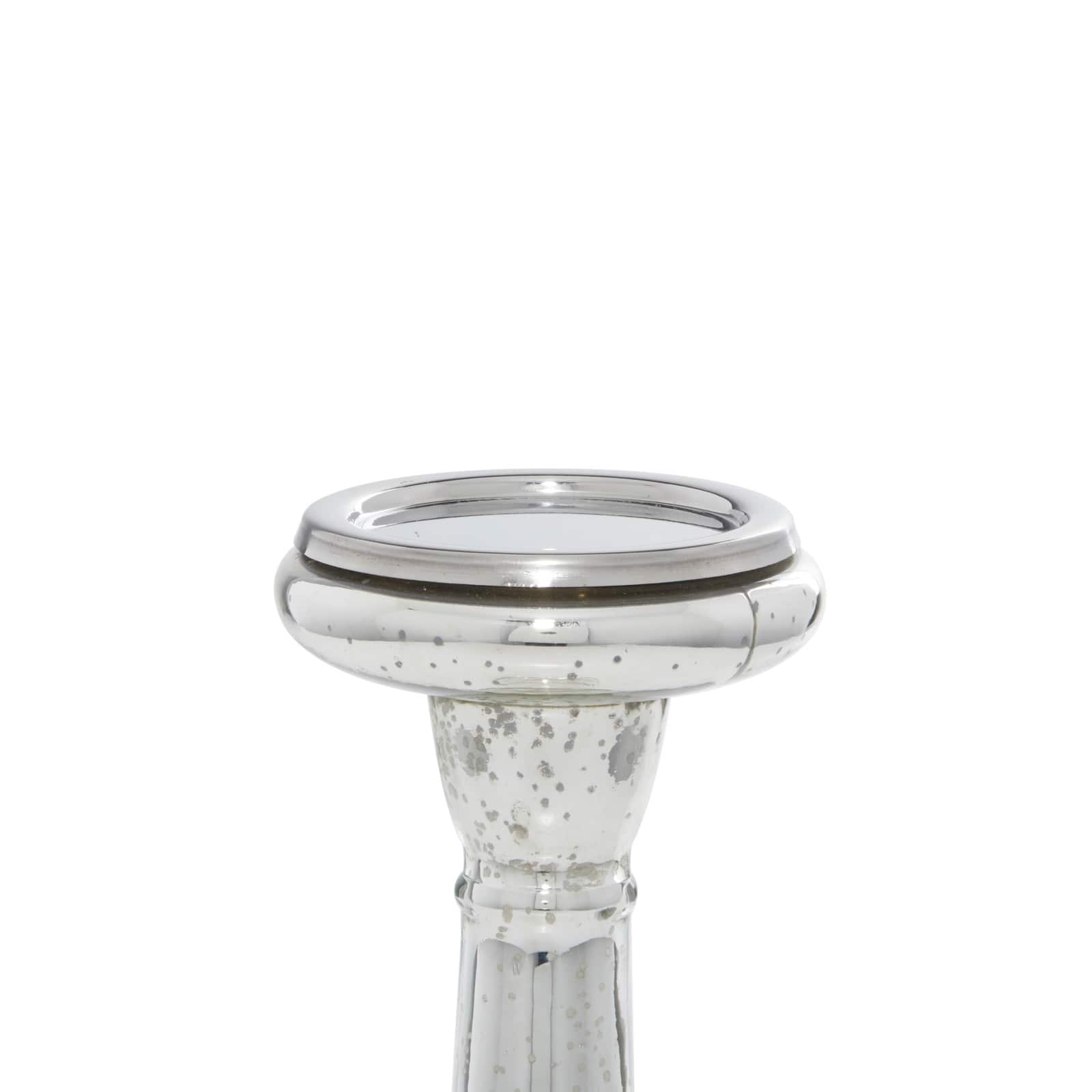 Silver Glass Candle Holder Set
