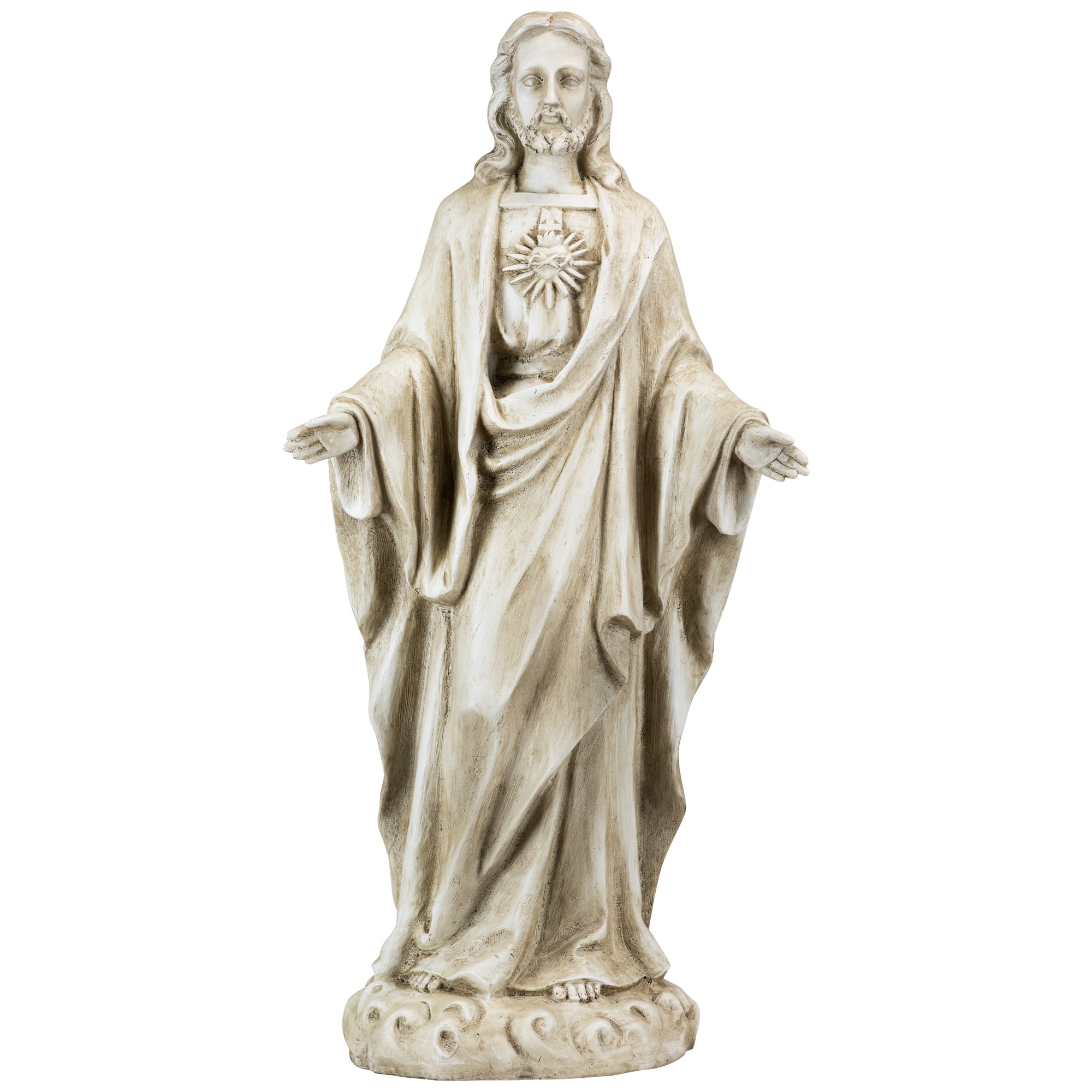 Sacred Heart of Jesus with Open Arms Outdoor Garden Statue - 24.5"