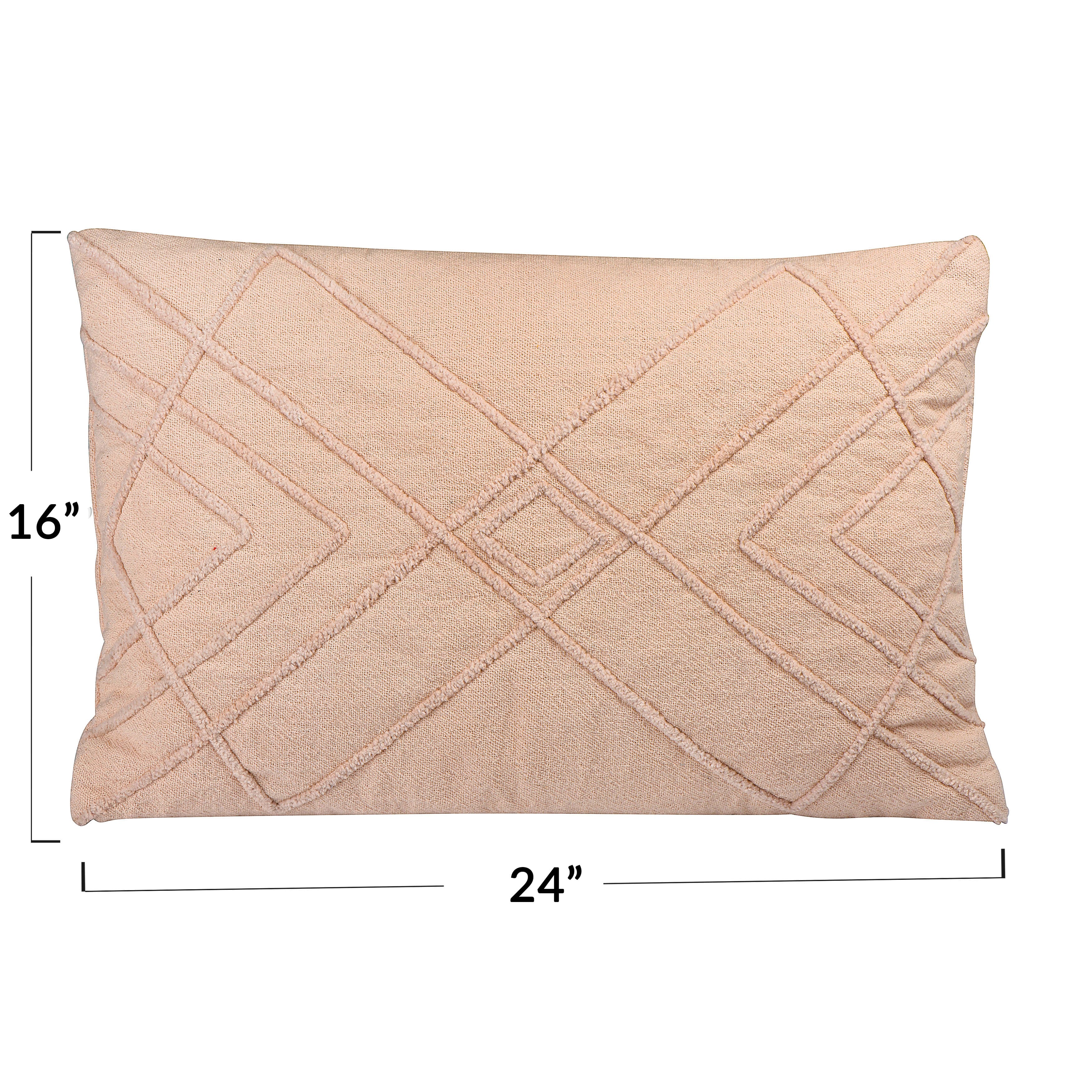 Hello Honey® Embroidered Cotton Geometric Lumbar Pillow
